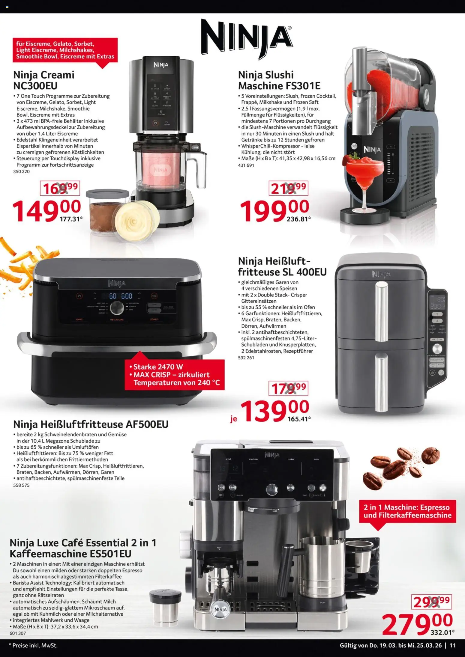 Selgros Non Food – gültig ab 19.03.2026 | Seite: 11 | Produkte: Kaffeemaschine, Gemüse, Saft, Fritteuse