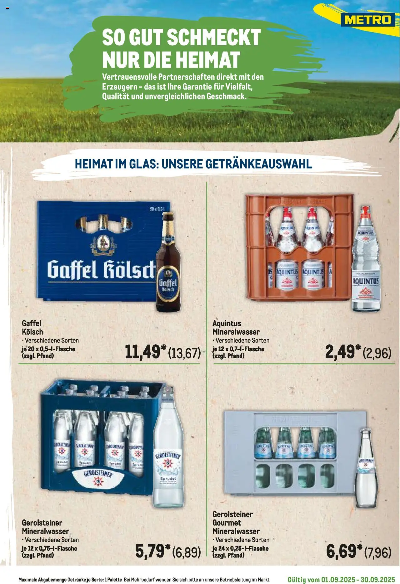 Metro Regionaler Flyer - gültig ab dem 01.09.2025 | Seite: 49 | Produkte: Mineralwasser, Gerolsteiner