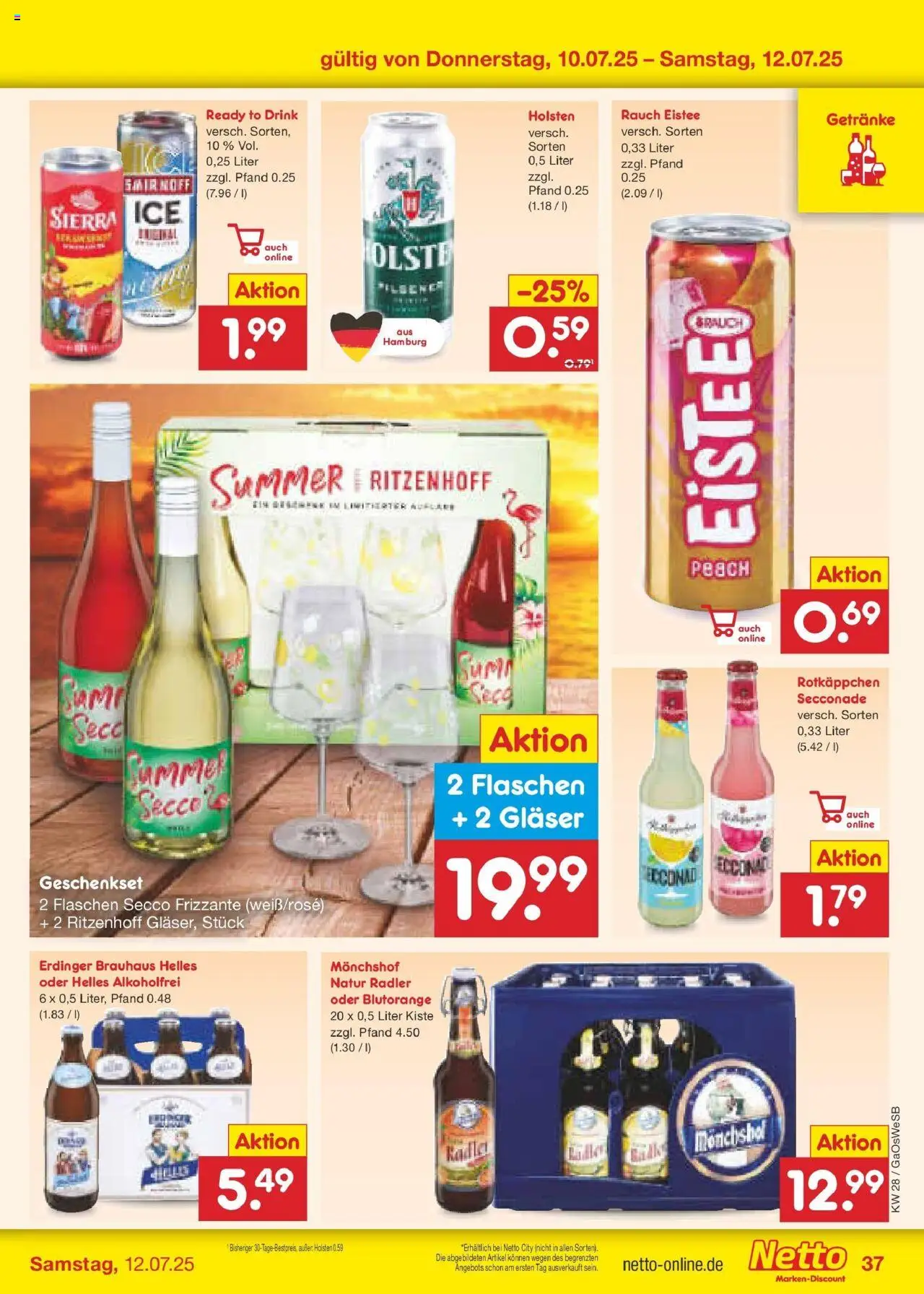 Netto Marken-Discount prospekt Bremen-Lesum	 - gültig ab dem 07.07.2025 | Seite: 53 | Produkte: Monchshof, Radler, Smirnoff, Rotkäppchen