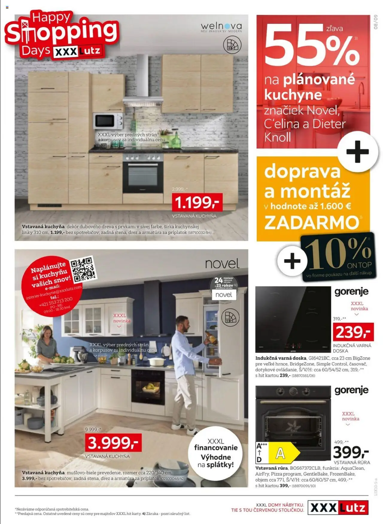 Nové XXXLutz akcie – leták je platný od 06.10.2025 | Strana: 9 | Produkty: Drez, Kuchyňa, Indukčná varná doska, Vstavaná rúra
