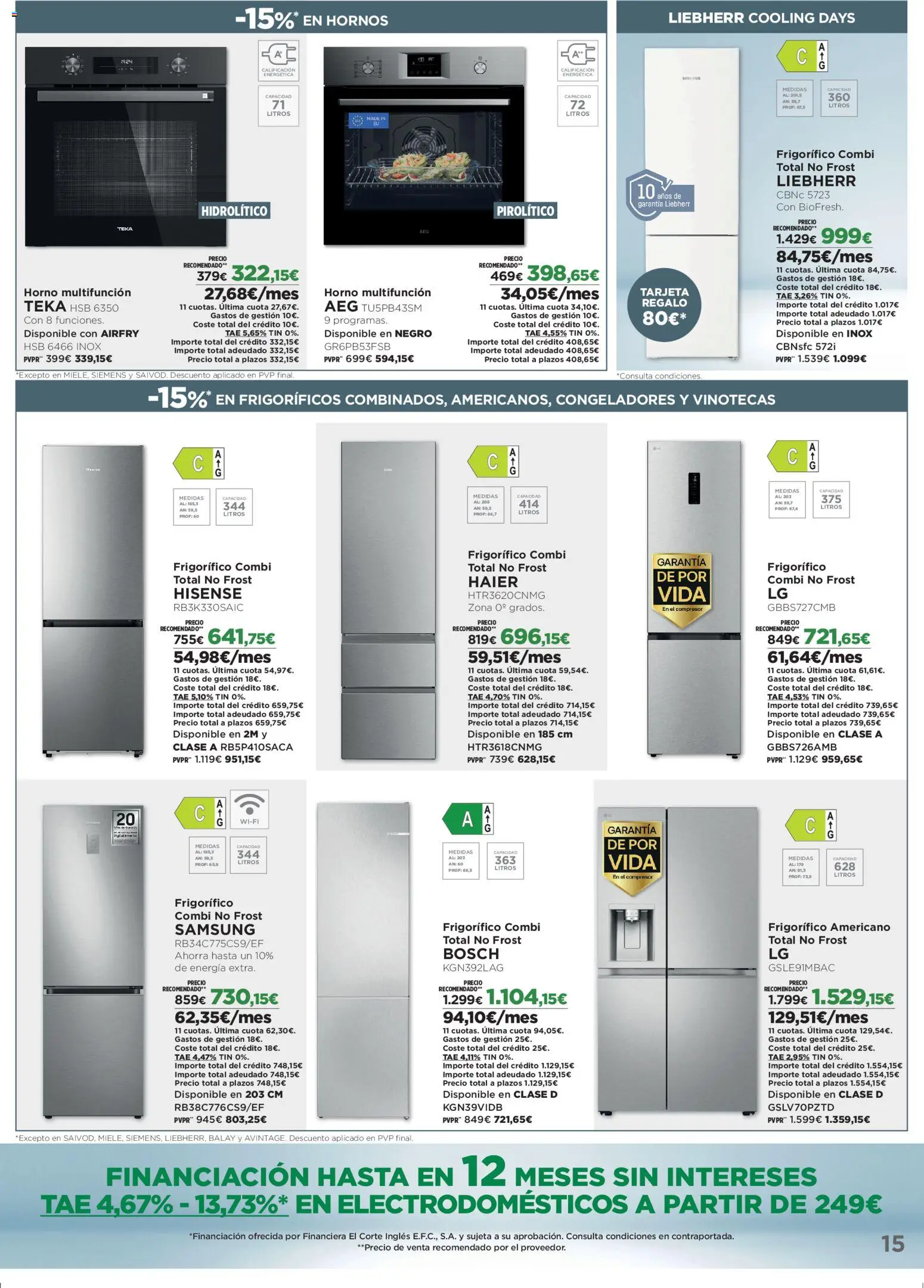 El Corte Inglés ofertas │ válido desde el 23.02.2026 | Página: 15 | Productos: Horno, Combi