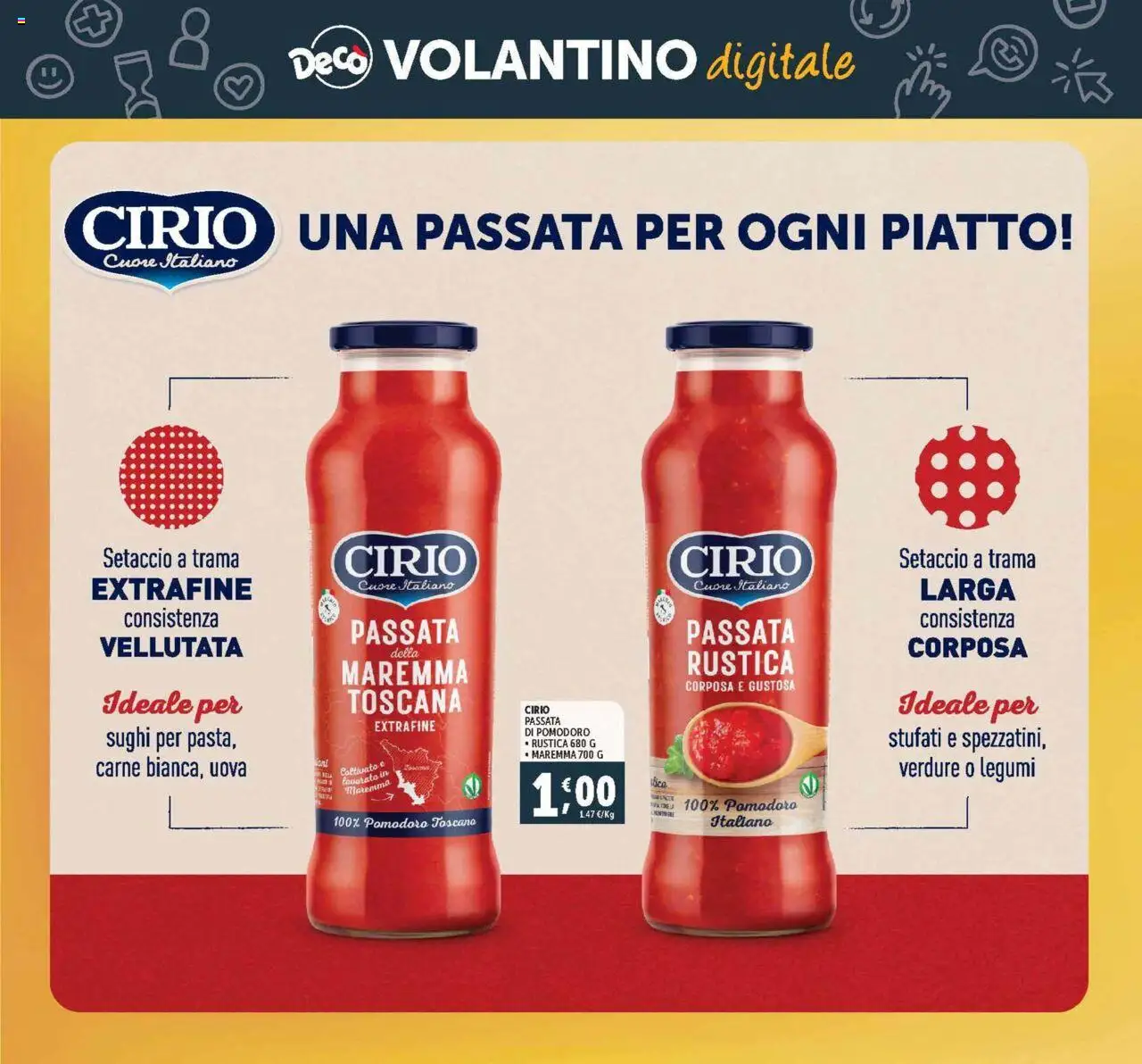 Volantino Decò del 03.10.2025 | Pagina: 30 | Prodotti: Setaccio, Pomodoro, Passata di pomodoro, Piatto