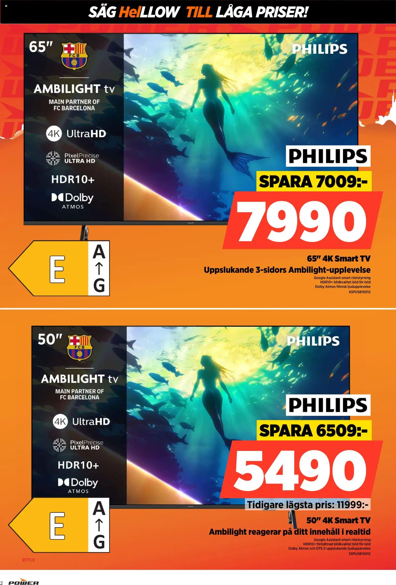 Power reklamblad aktuell från 22.12.2025 | Sida: 2 | Produkter: Såg, Smart tv, Tv