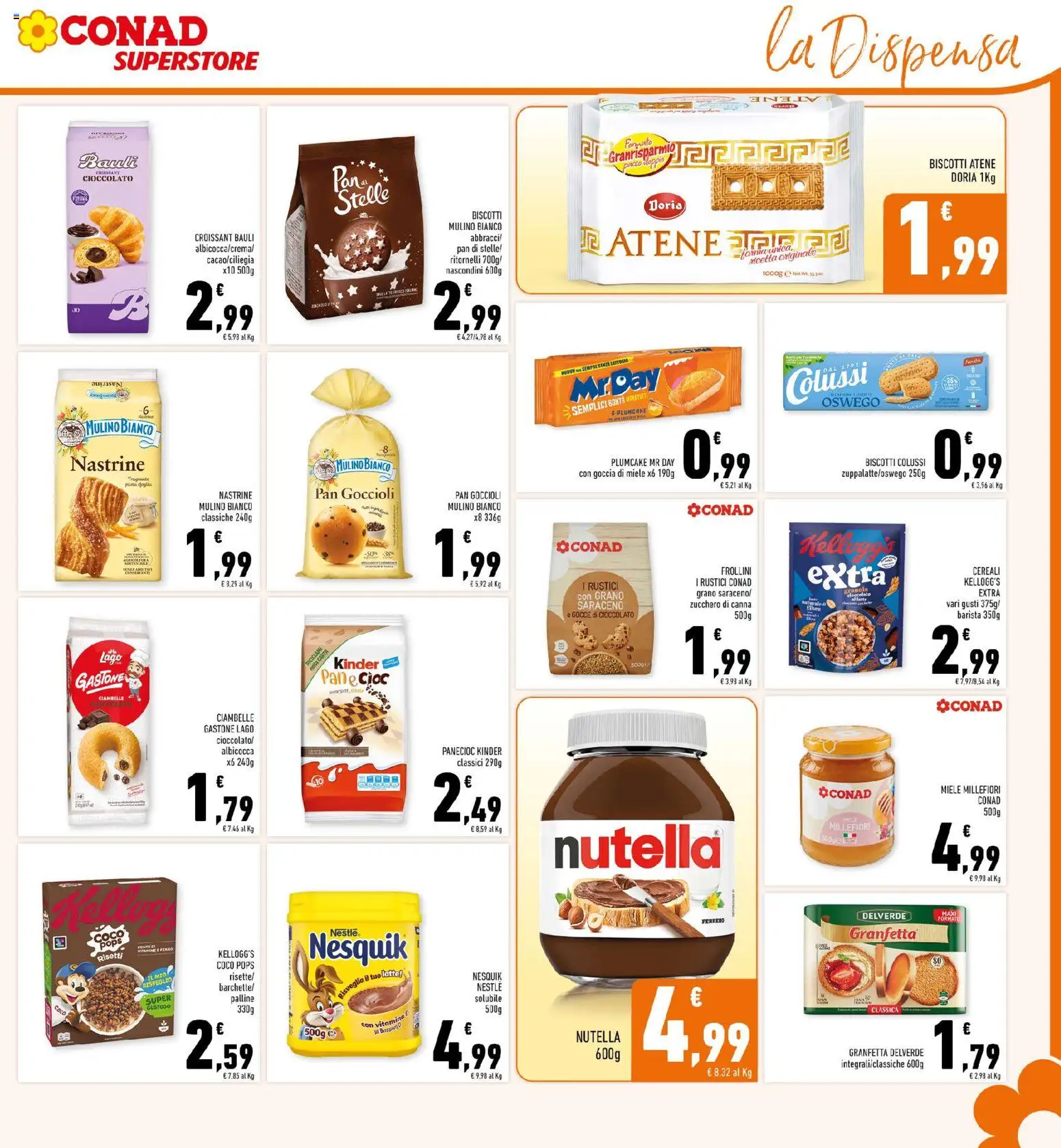 Volantino Conad del 02.01.2026 | Pagina: 15 | Prodotti: Pane, Cereali, Latte, Miele
