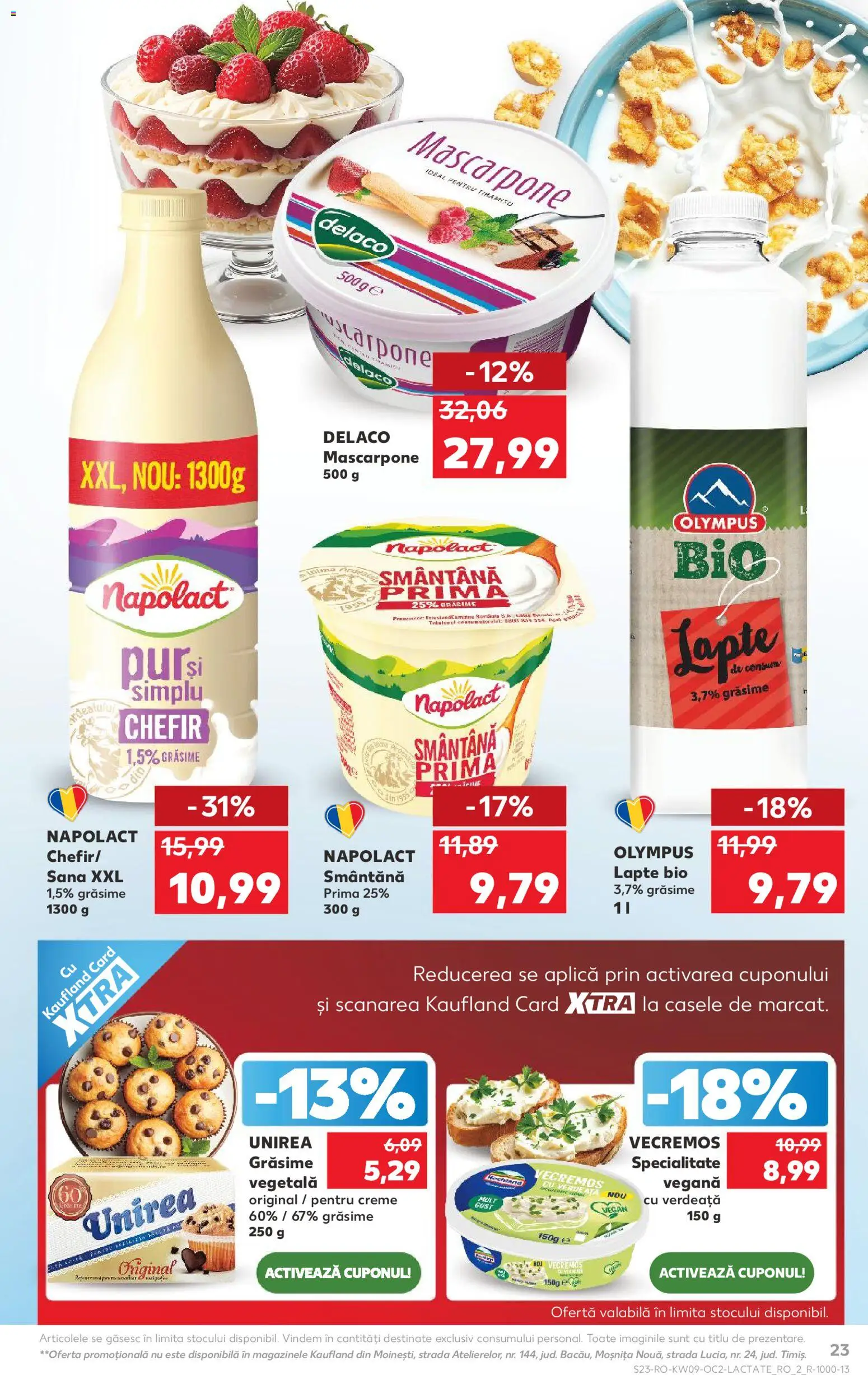 Noul catalog Kaufland – valabil de la 25.02.2026 | Pagină: 23 | Produse: Şerit ödül, Lapte, Tiramisu, Kefir