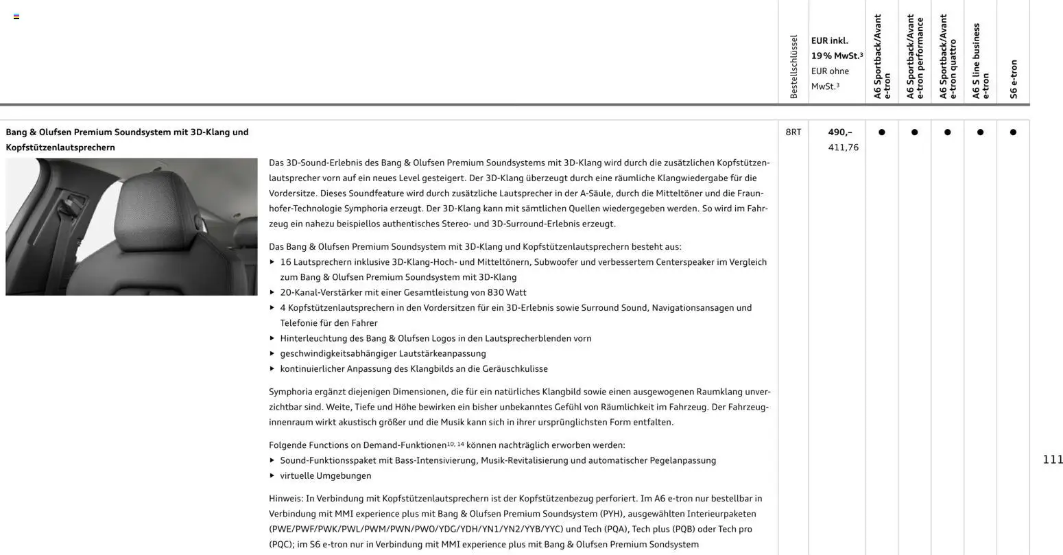 Audi  A6 e-tron – gültig ab 01.10.2025 | Seite: 111 | Produkte: Navigation