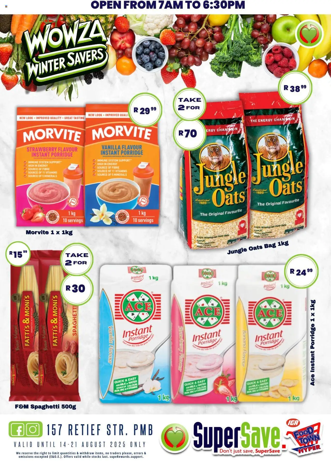Super Save Specials │ valid from 14.08.2025 | Page: 37 | Products: Bag, Vitamins, Milk, Oats