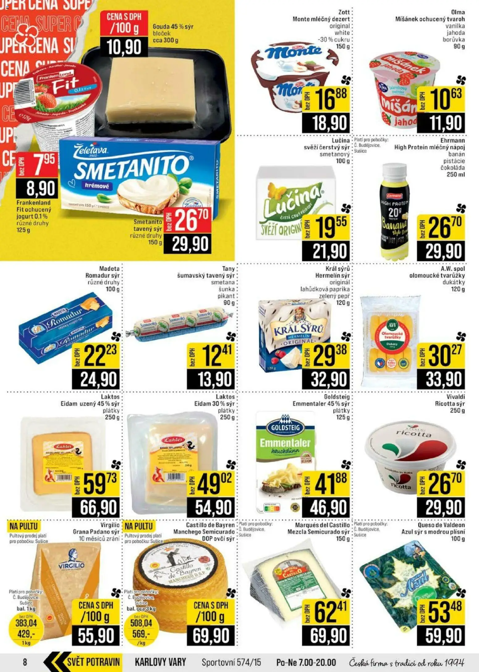 Jip leták - Cash & Carry od 22.04.2026 | Strana: 8 | Produkty: Sýr, Šunka, Olomoucké tvarůžky, Romadur