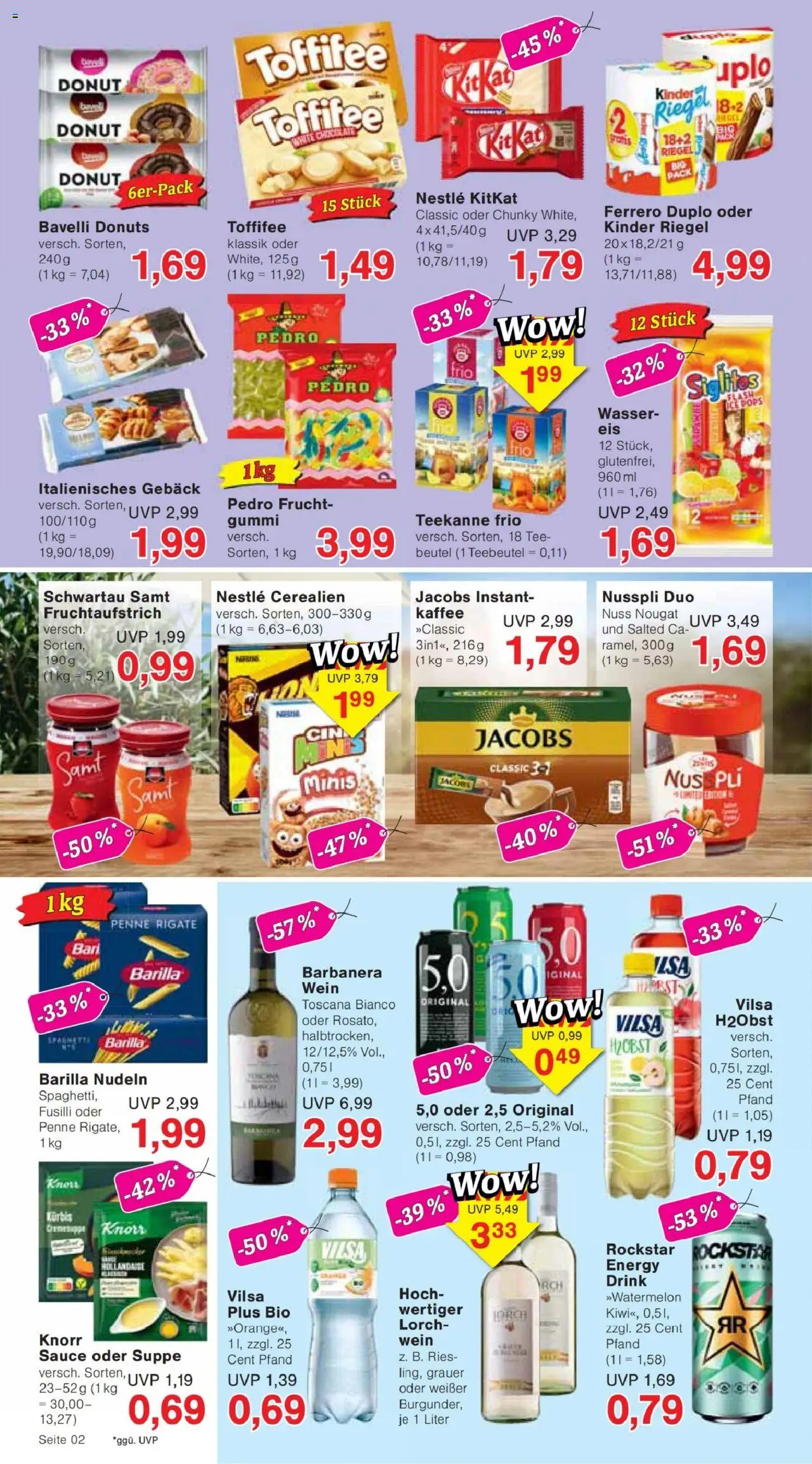 Jawoll Prospekt - gültig ab dem 04.08.2025 | Seite: 2 | Produkte: Kinder riegel, Donuts, Wein, Tee