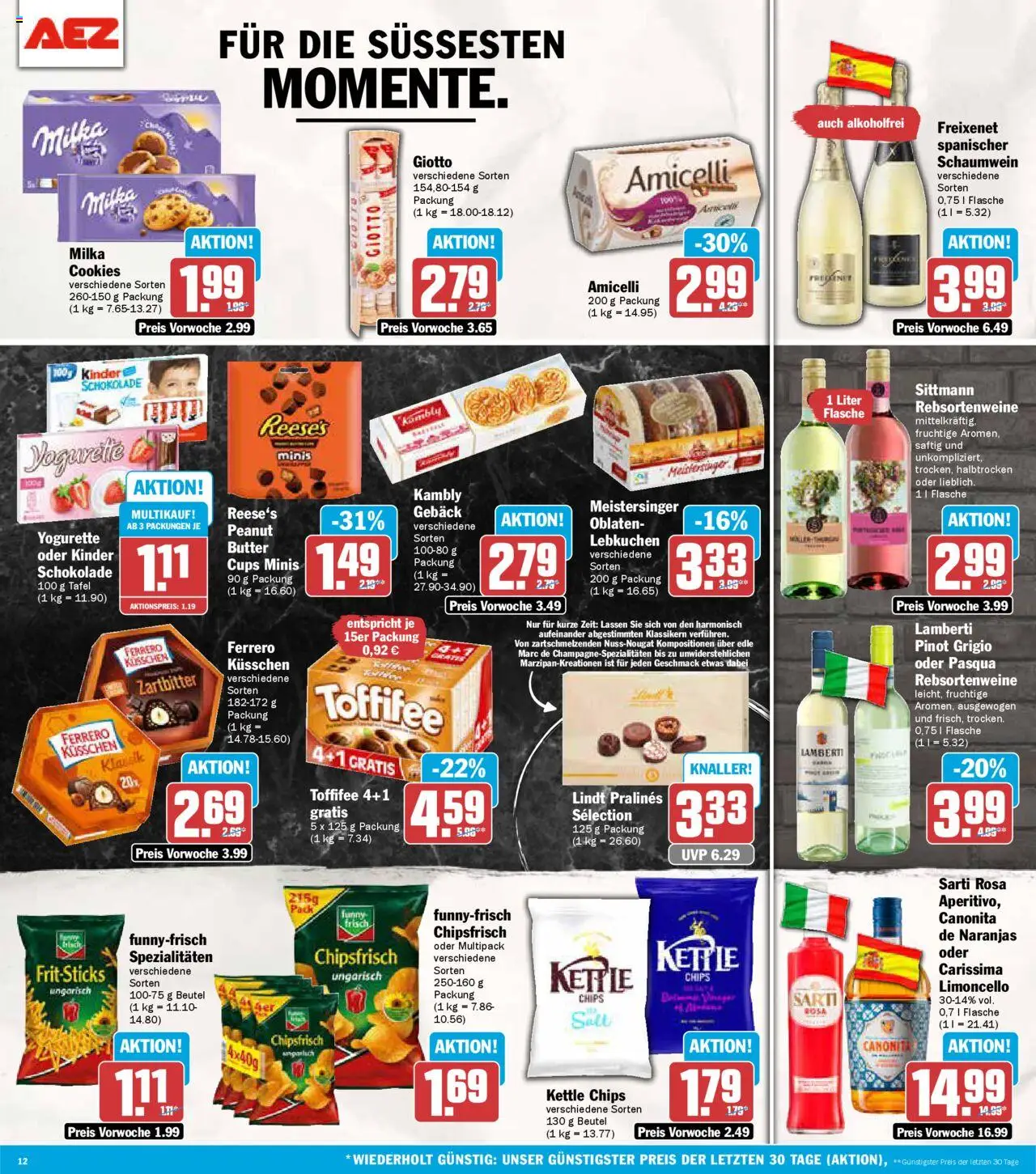 AEZ Prospekt 	 – gültig ab 13.10.2025 | Seite: 12 | Produkte: Butter, Freixenet, Limoncello, Lindt
