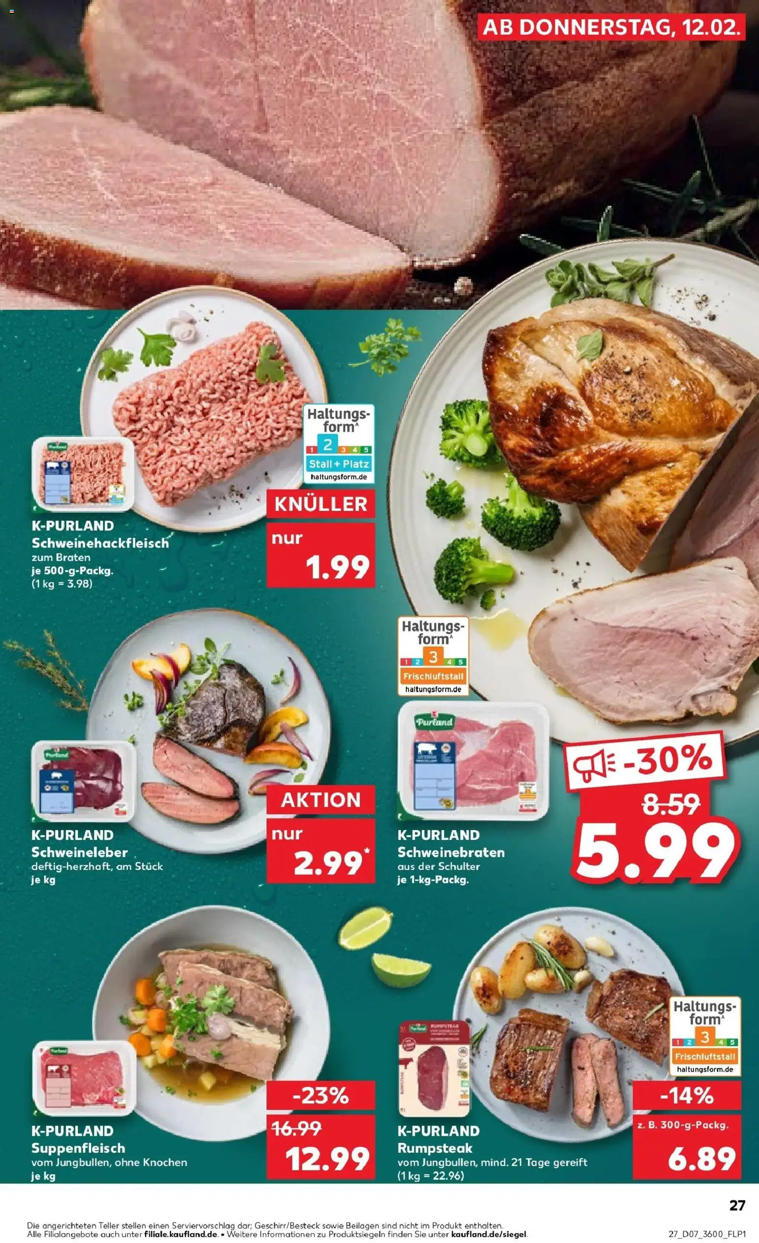 Kaufland prospekt Rodewisch	 – gültig ab 16.02.2026 | Seite: 27 | Produkte: Rumpsteak, Suppenfleisch, Steak