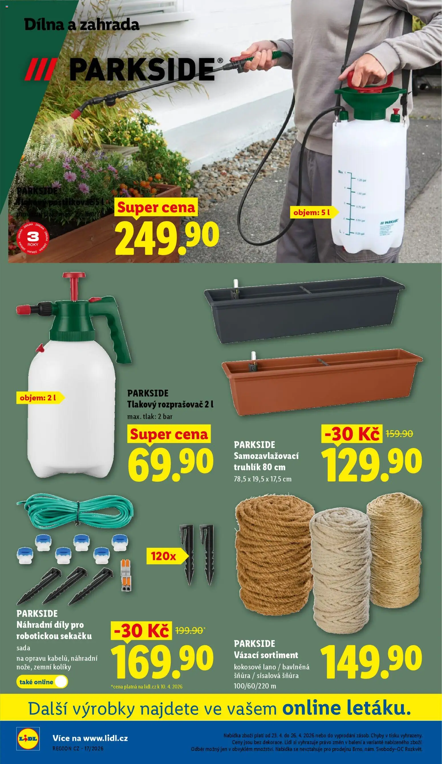 Lidl leták od 23.04.2026 | Strana: 34 | Produkty: Truhlík, Samozavlažovací truhlík, Postřikovač, Rozprašovač