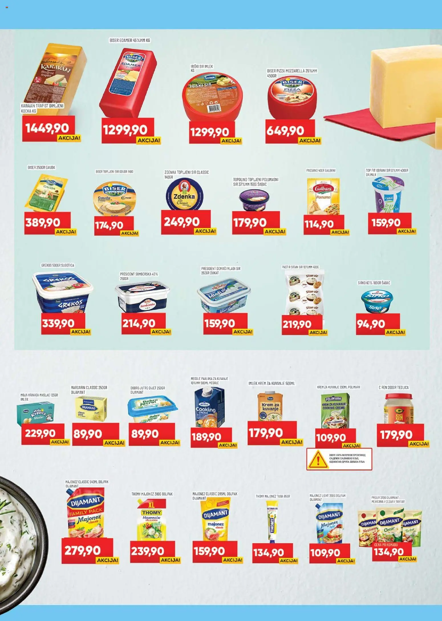 Medius katalog - važi od 21.04.2026 | Strana: 4 | Proizvode: Sitan sir, Mladi sir, Moja kravica, Margarin