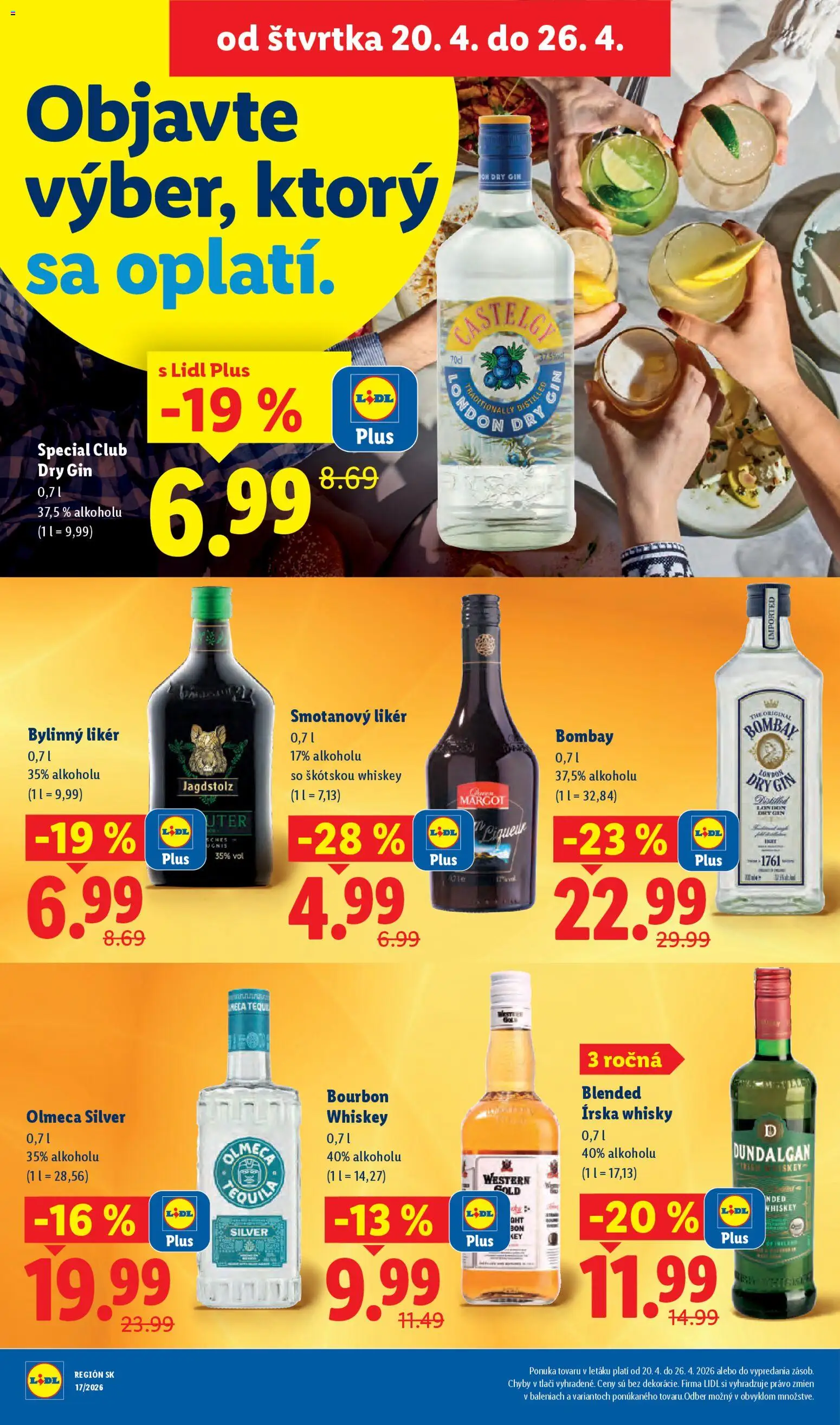 Nové Lidl akcie – leták je platný od 20.04.2026 | Strana: 78 | Produkty: Bourbon, Gin, Whisky, Tequila