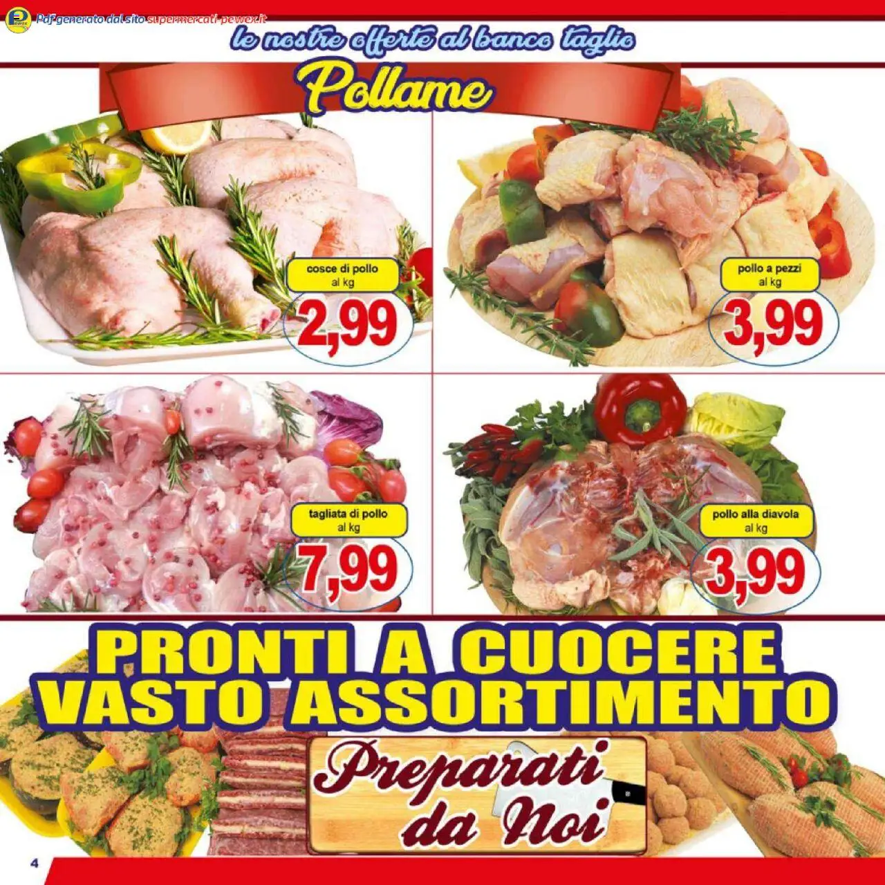 Volantino Pewex del 25.07.2025 | Pagina: 4 | Prodotti: Pollo, Cosce di pollo