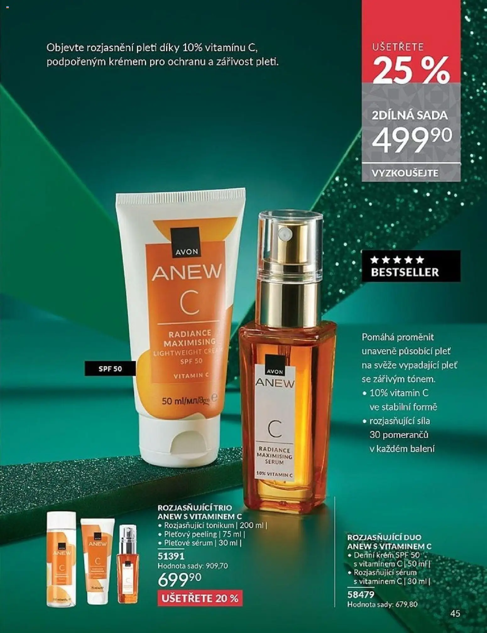 Avon katalog 12/2025 od 01.12.2025 | Strana: 45 | Produkty: Vitamin c, Sérum, Krém, Peeling