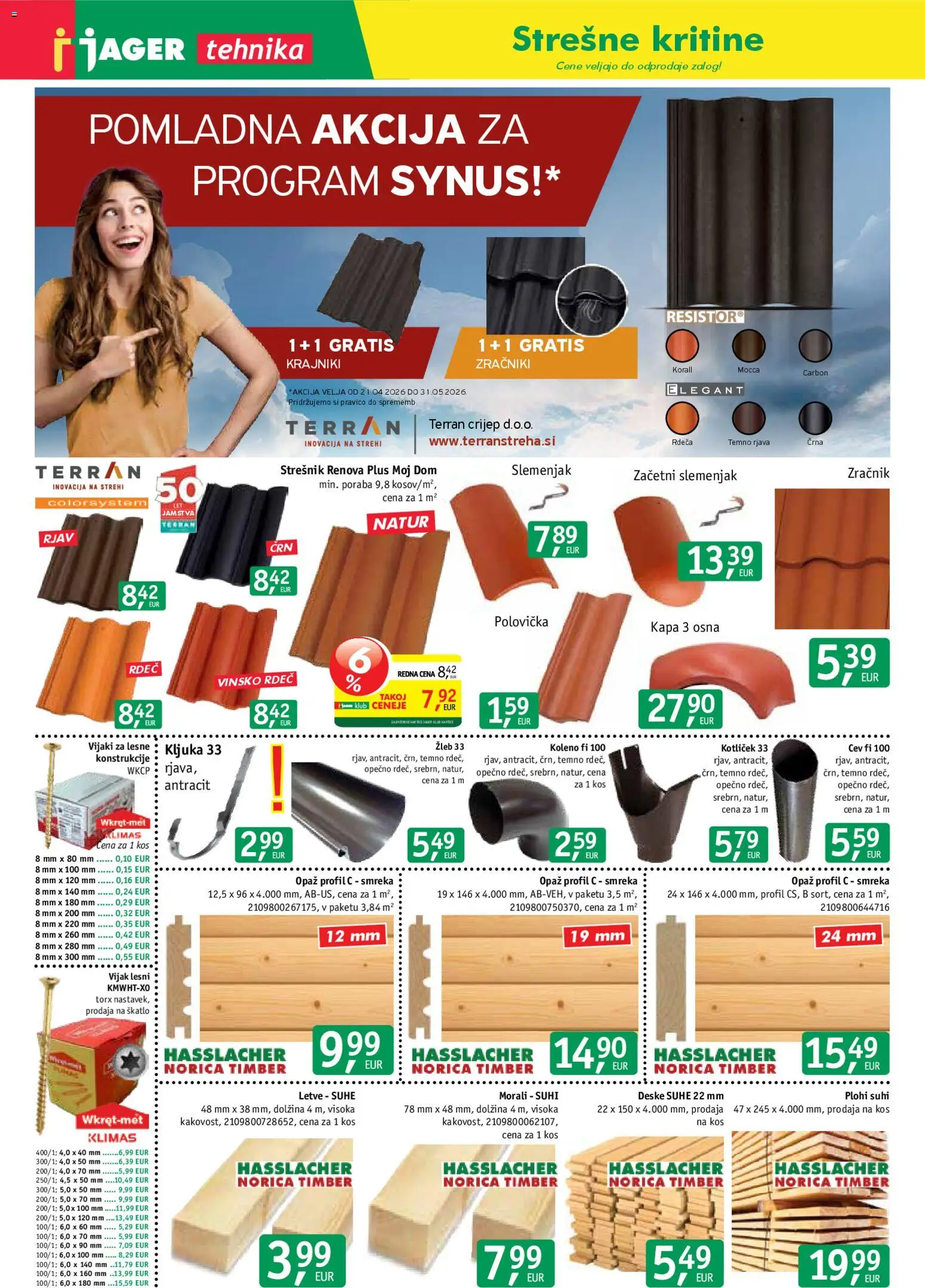 Novi Jager katalog ponudbe – veljaven od 22.04.2026 | Stran: 6 | Izdelki: Kos, Kljuka, Kapa