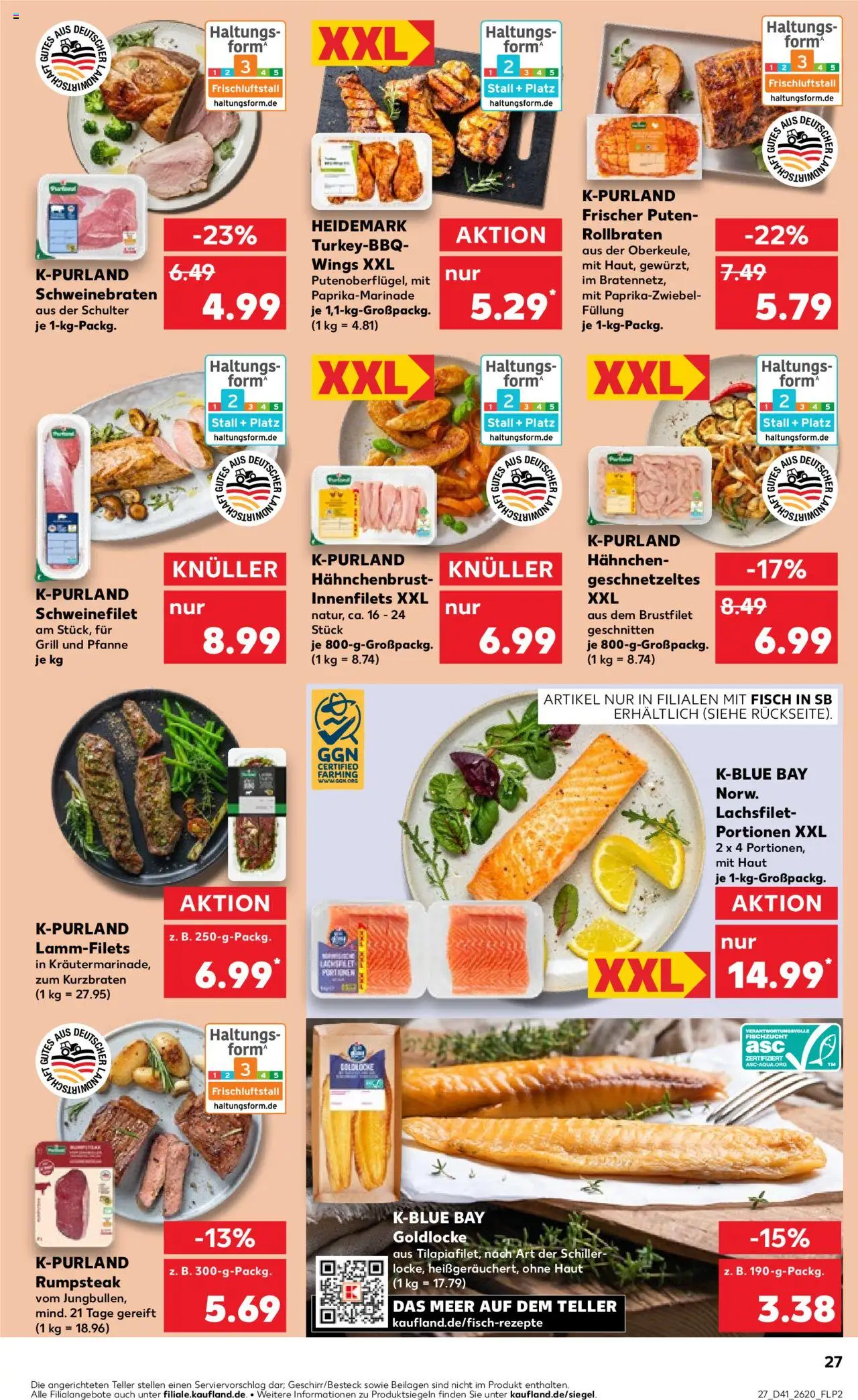 Kaufland prospekt Zeitz	 – gültig ab 09.10.2025 | Seite: 27 | Produkte: Rumpsteak, Grill, Schweinefilet, Fisch