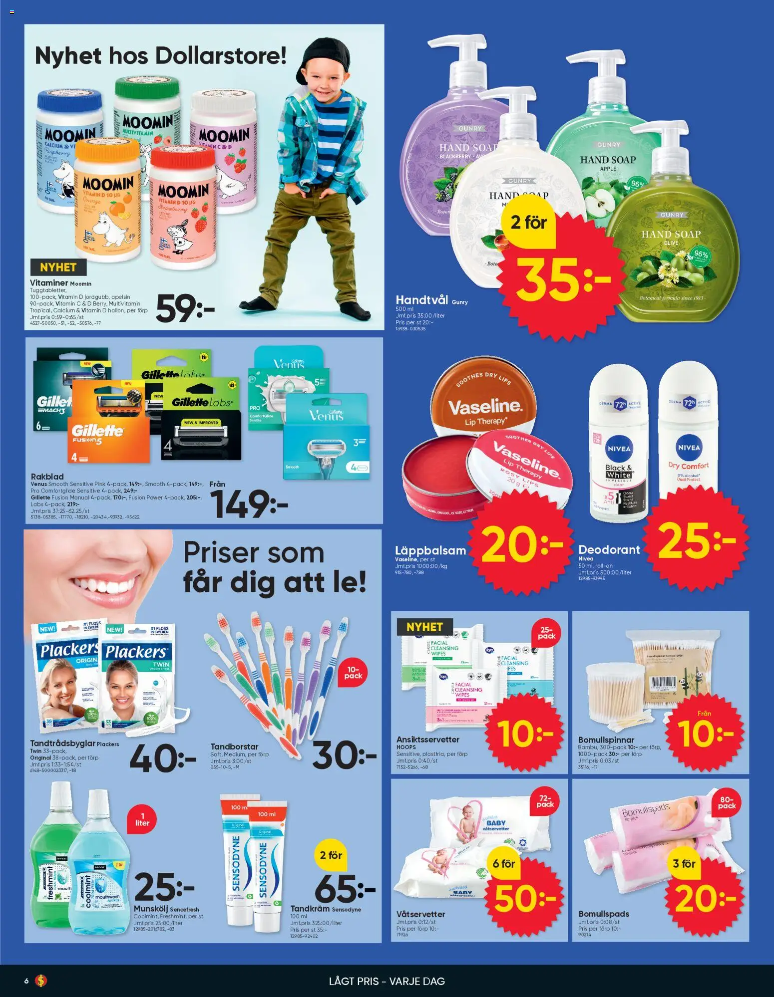 Dollar Store reklamblad aktuell från 02.03.2026 | Sida: 6 | Produkter: Äpple, Läppbalsam, Apelsin, Rakblad