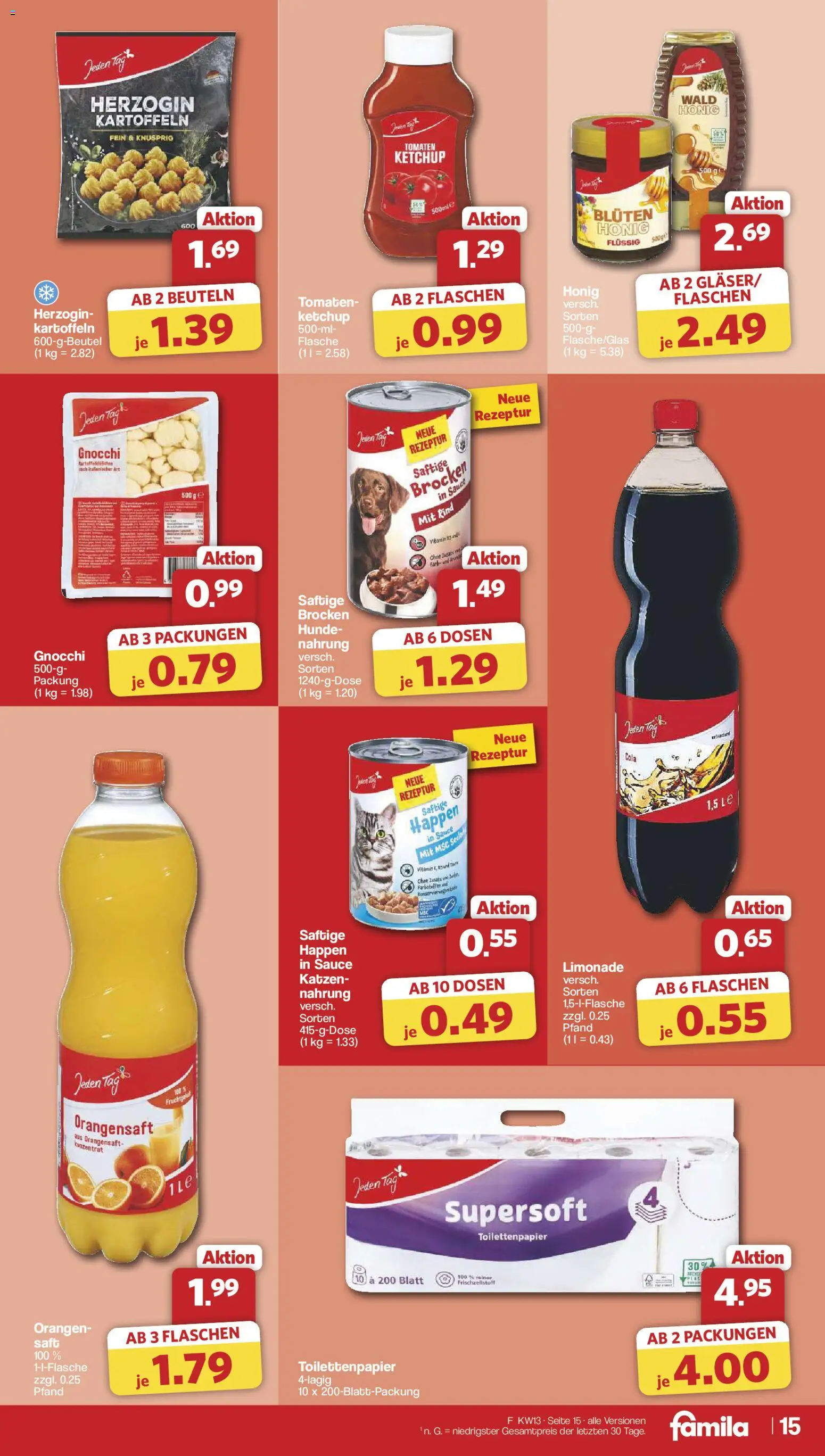 Famila Nordwest Prospekt 	 – gültig ab 23.03.2026 | Seite: 15 | Produkte: Cola, Orangen, Ketchup, Toilettenpapier
