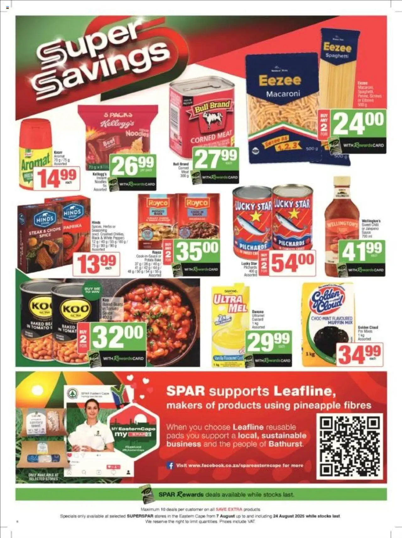 Superspar - Eastern Cape - Weekly Specials │ valid from 07.08.2025 | Page: 6 | Products: Pilchards, Beans, Baked beans, Pads