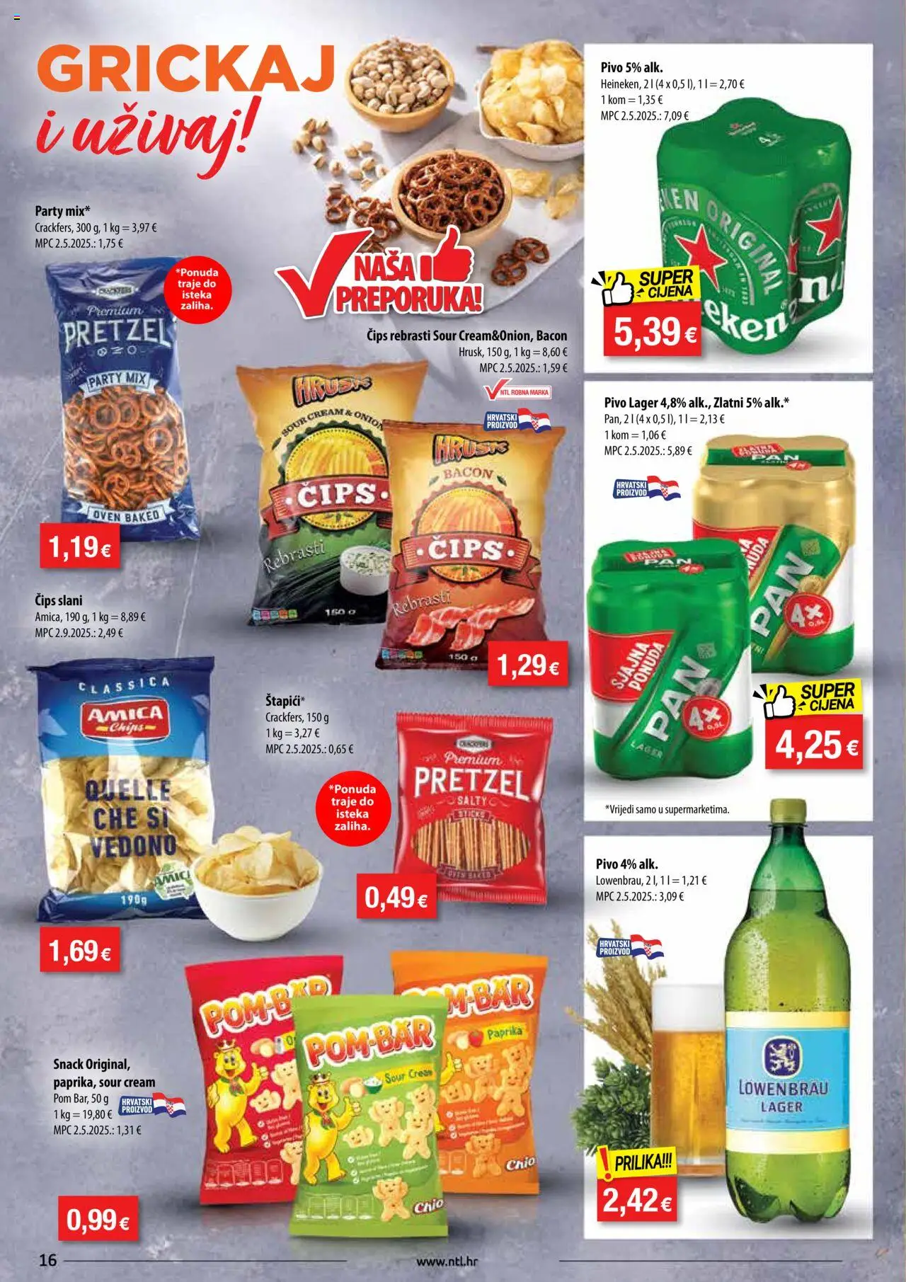 NTL katalog | vrijedi od 01.10.2025 | Stranica: 16 | Proizvodi: Pivo, Paprika, Čips