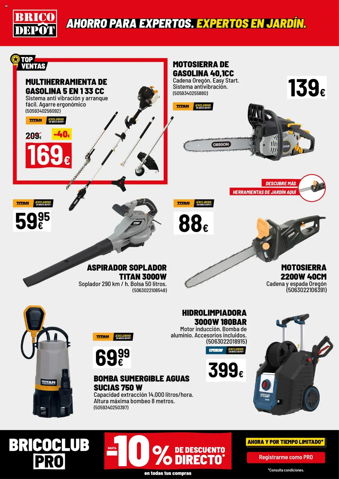 Brico Depôt folleto │ válido desde el 26.09.2025 | Página: 18 | Productos: Hidrolimpiadora, Motosierra, Bolsa, Aspirador