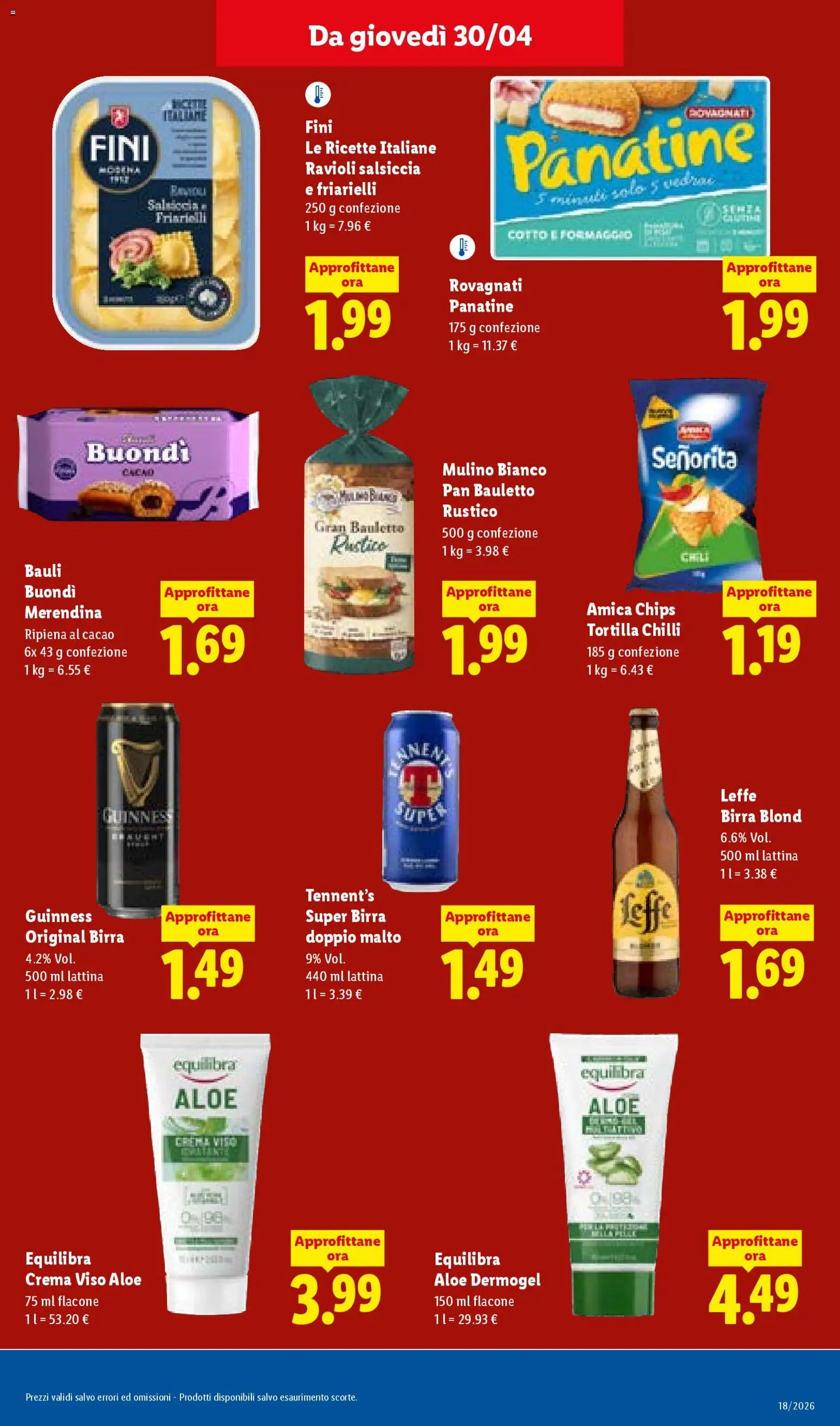 Volantino Lidl del 30.04.2026 | Pagina: 17 | Prodotti: Birra, Crema viso, Ravioli, Cacao