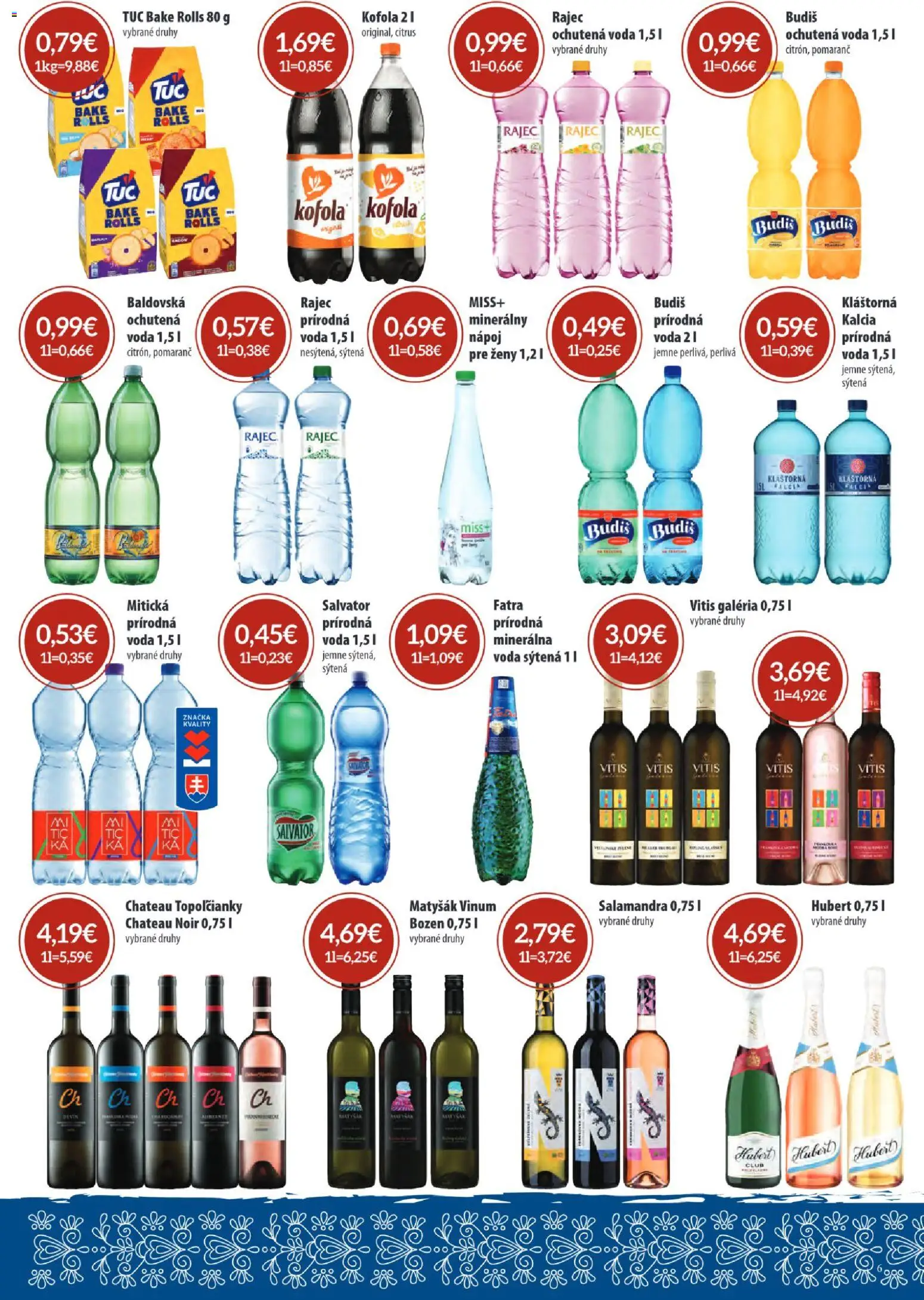 Nové Sintra akcie – leták je platný od 05.03.2026 | Strana: 6 | Produkty: Kofola, Budiš, Voda, Fatra