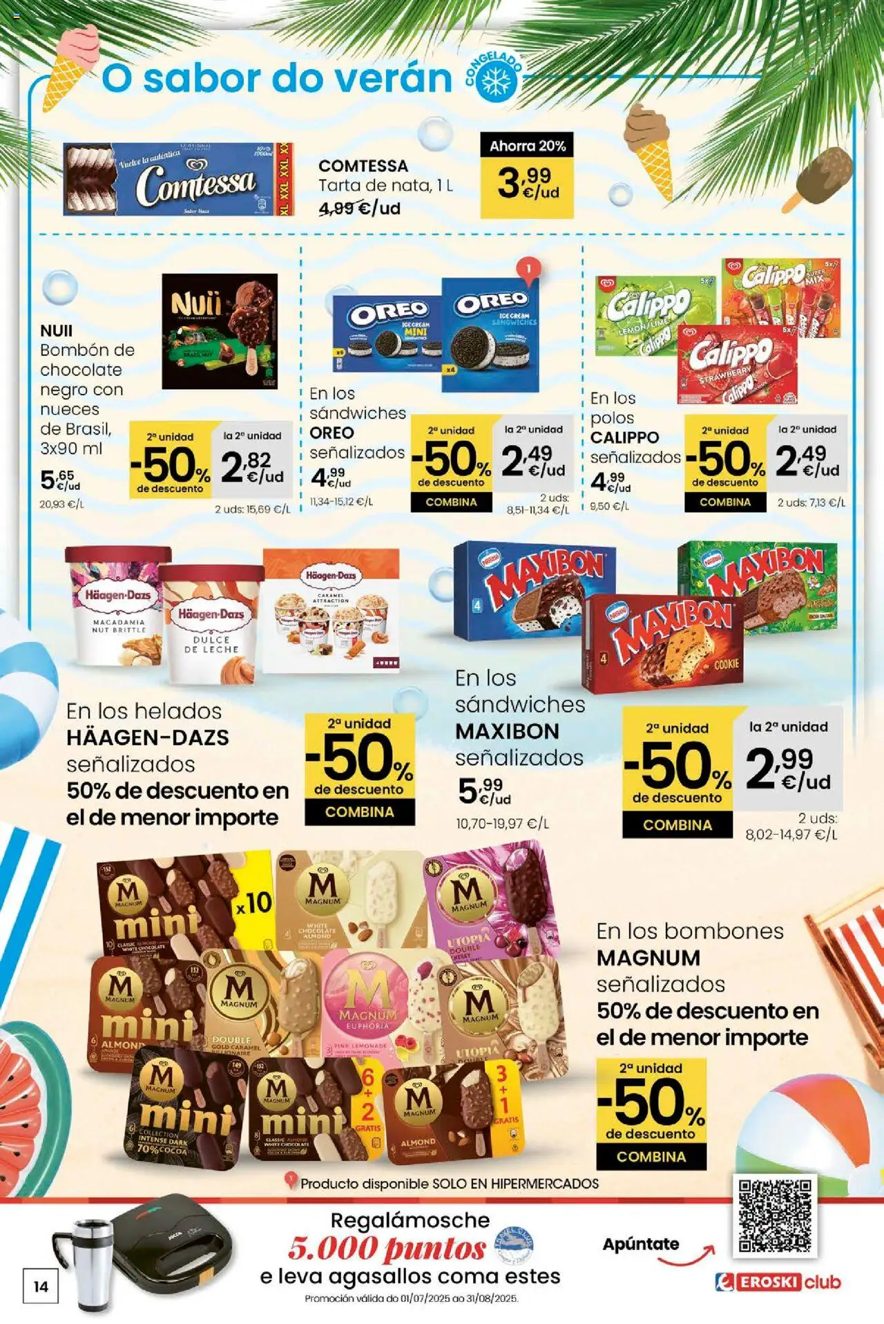 Eroski - Ofertons para conquistarte │ válido desde el 31.07.2025 | Página: 14 | Productos: Leche, Chocolate