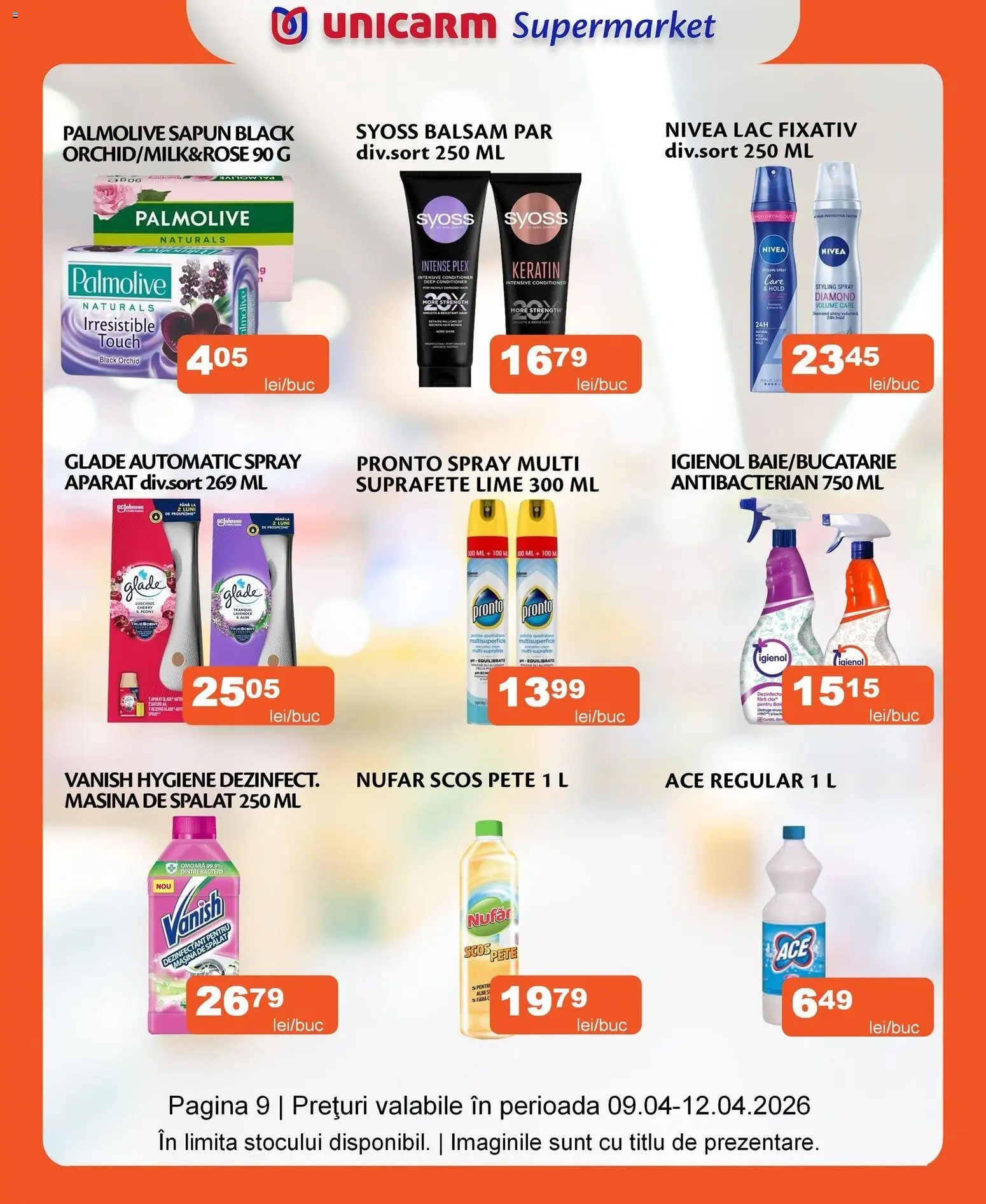 Noul catalog Unicarm – valabil de la 09.04.2026 | Pagină: 9 | Produse: Lime, Mașină De Spălat, Săpun, Çelik Mama ve Su Kabı