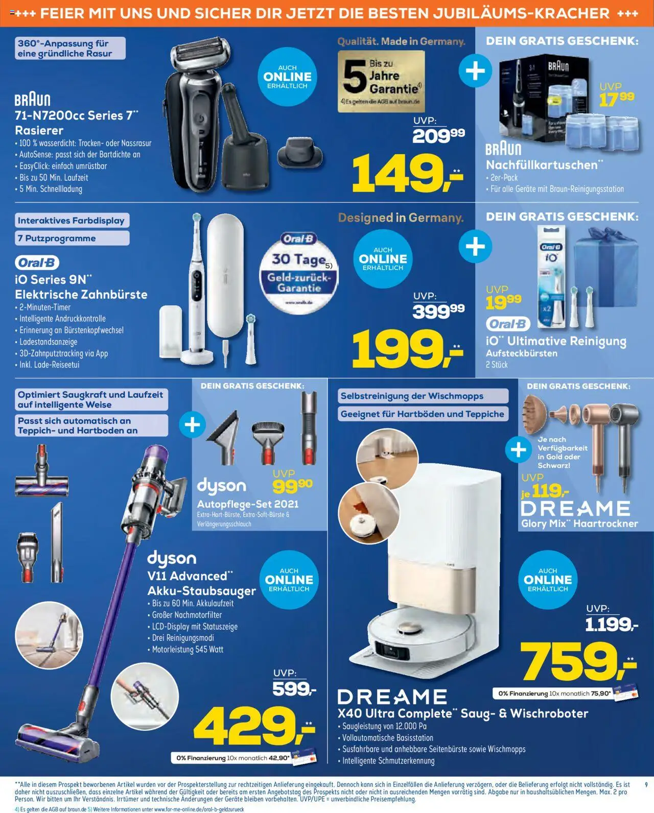 Euronics  Aktuelle Beilage – gültig ab 01.10.2025 | Seite: 9 | Produkte: Dyson, Rasierer, Elektrische zahnbürste, Zahnbürste