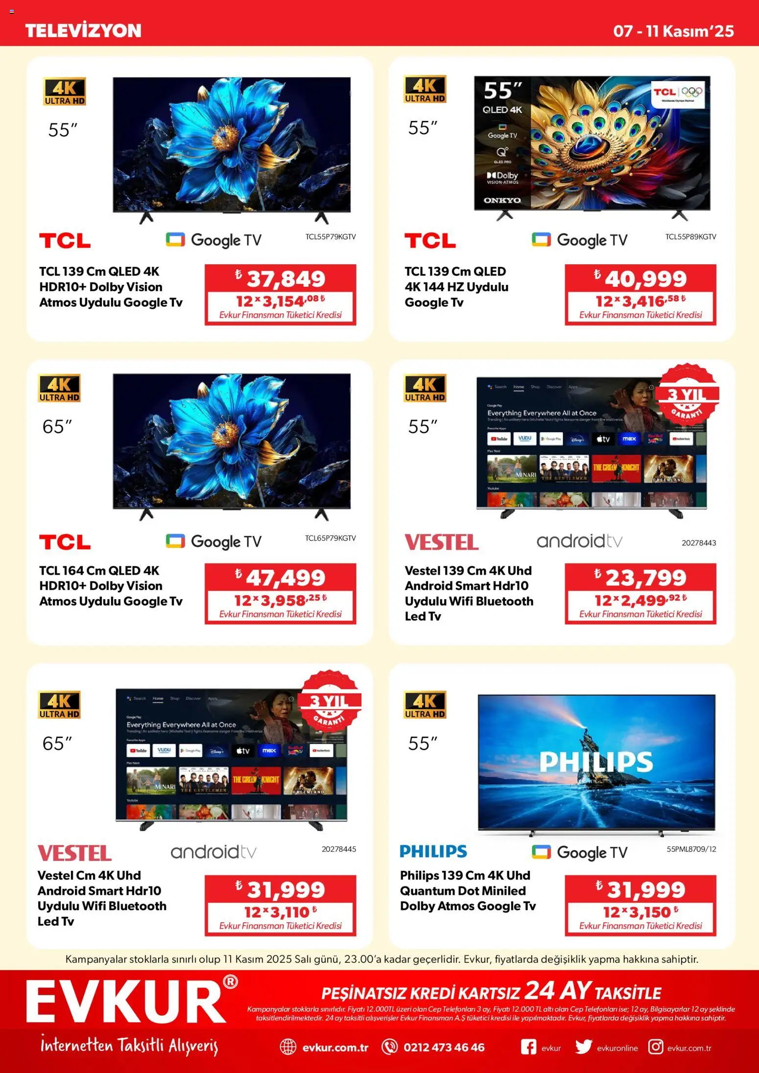 Evkur Black Friday - 07.11.2025 tarihinden itibaren geçerlidir | Sayfa: 3 | Ürünler: TV, Televizyon