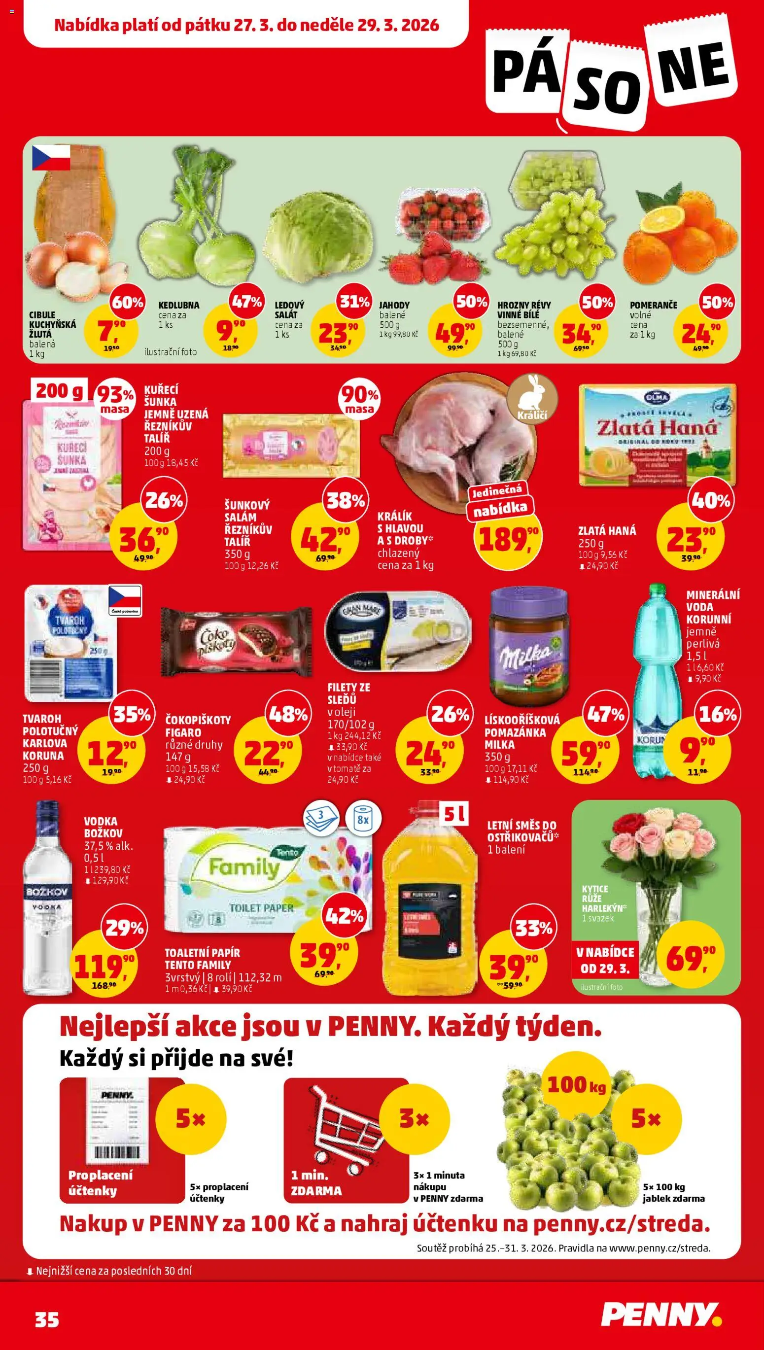 Penny Market leták od 25.03.2026 | Strana: 35 | Produkty: Šunka, Kuřecí šunka, Talíř, Kytice