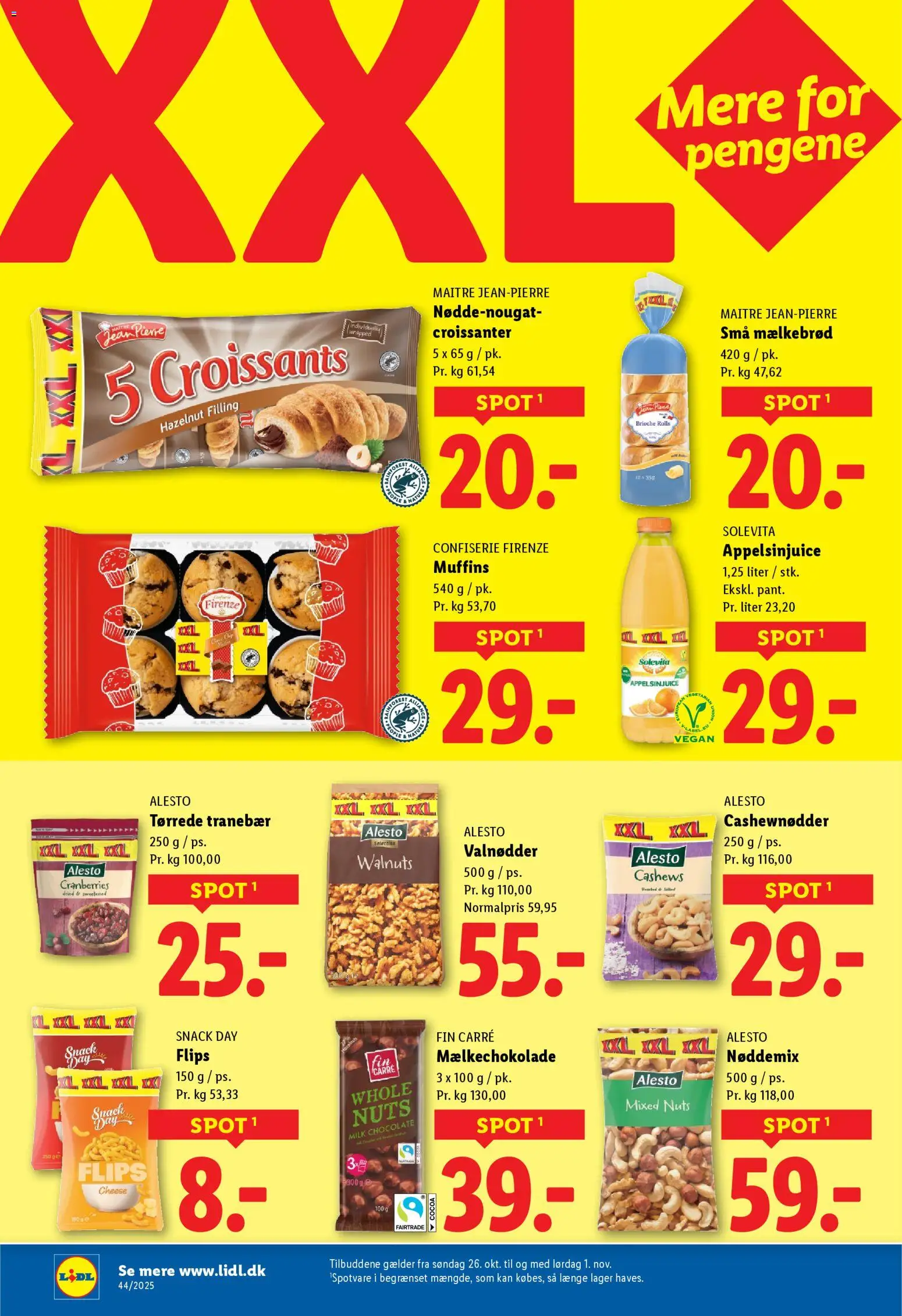Lidl tilbudsavis – gyldig fra 26.10.2025 | Side: 10 | Produkter: Croissanter, Appelsinjuice, Cashewnødder, Søm