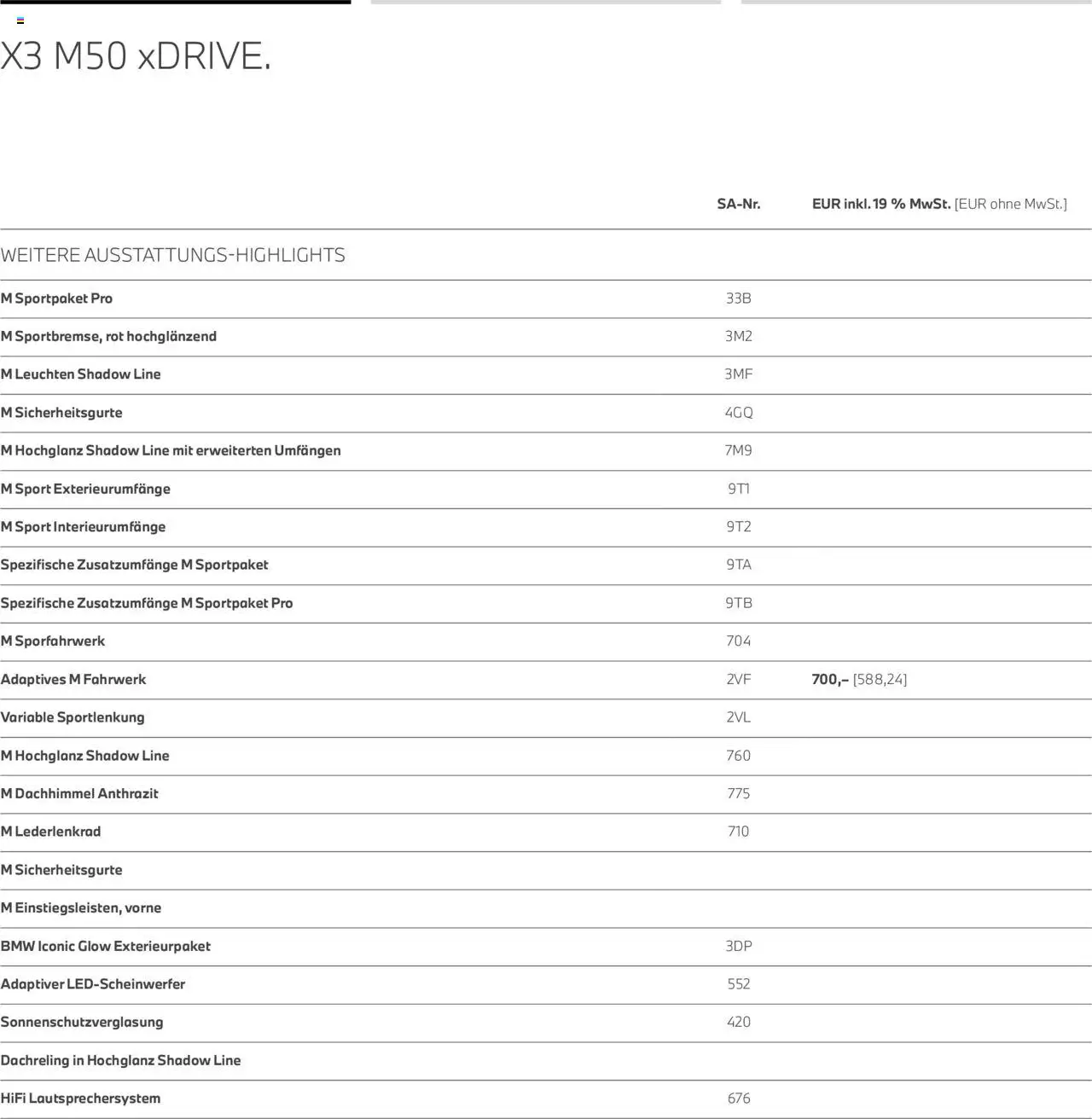 BMW X3  - gültig ab dem 01.08.2025 | Seite: 13 | Produkte: Hifi