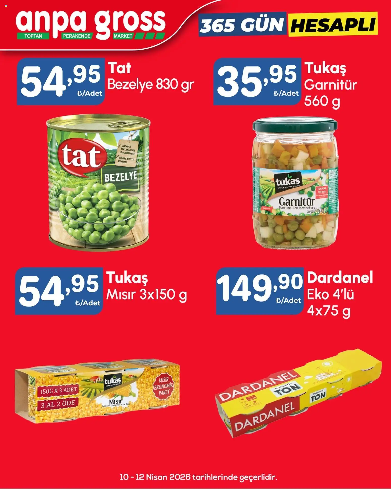 Anpa Gross Katalog - 10.04.2026 tarihinden itibaren geçerlidir | Sayfa: 4 | Ürünler: Bezelye, Mısır