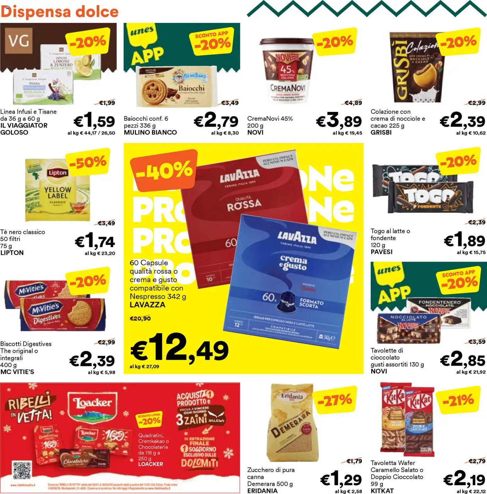 Volantino Unes del 16.02.2026 | Pagina: 8 | Prodotti: Cioccolato, Biscotti, Limone, Cacao