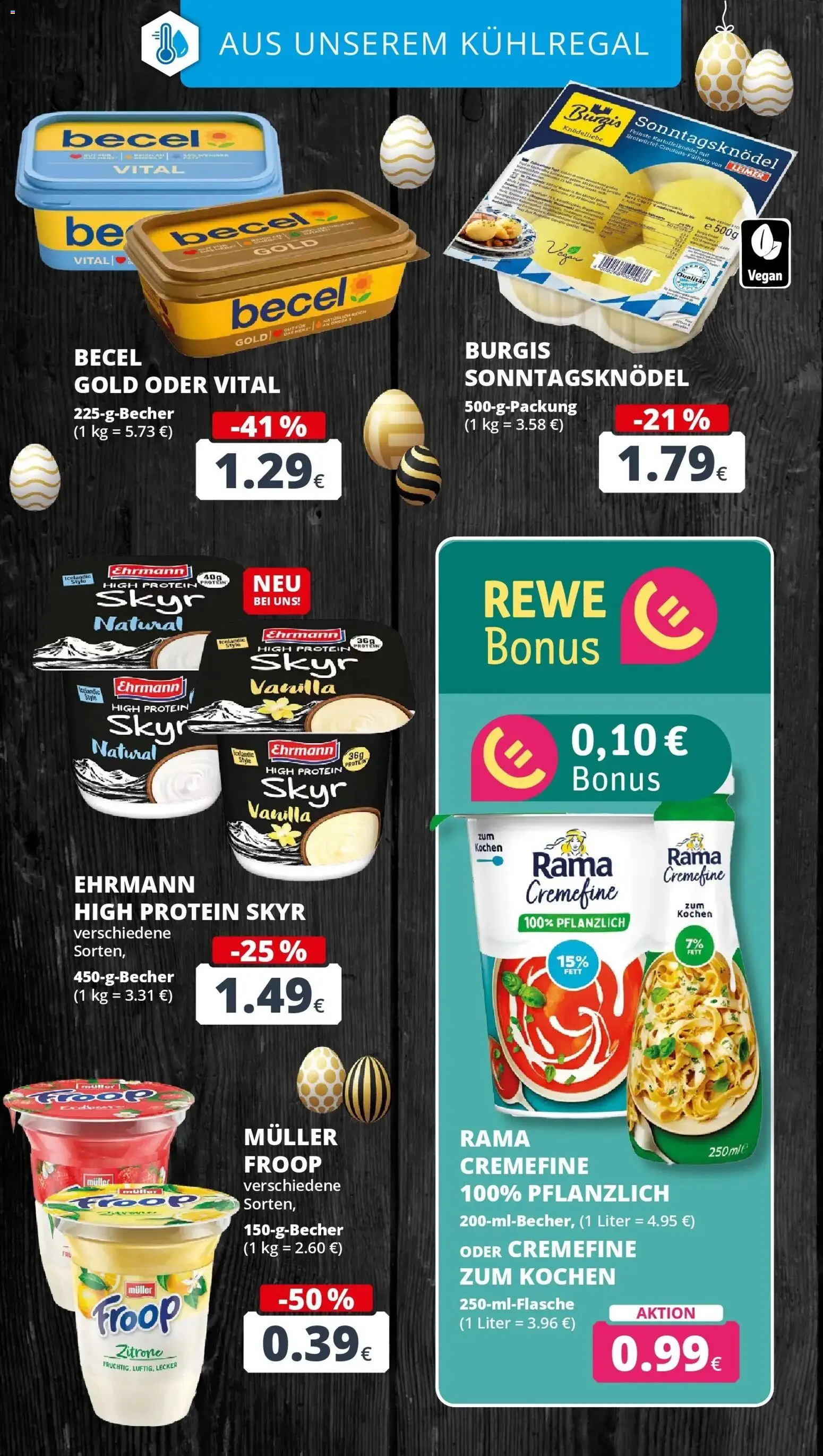 Rewe Prospekt Bergheim	 – gültig ab 30.03.2026 | Seite: 16 | Produkte: Froop, Becel, Rama cremefine, Zitrone