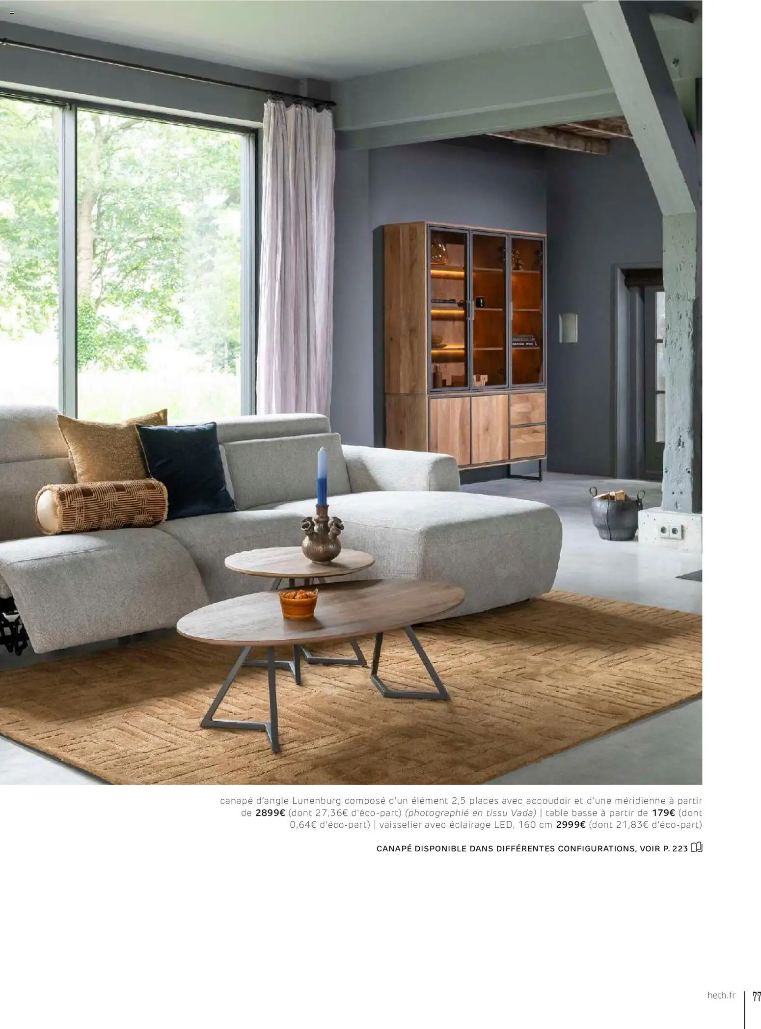 {H1} | Page: 77 | Produits: Canapé, Table basse, Table