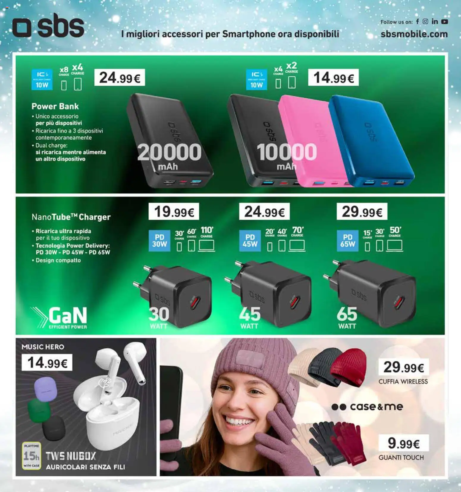 Volantino Euronics del 22.12.2025 | Pagina: 4 | Prodotti: Auricolari, Power bank, Guanti, Smartphone