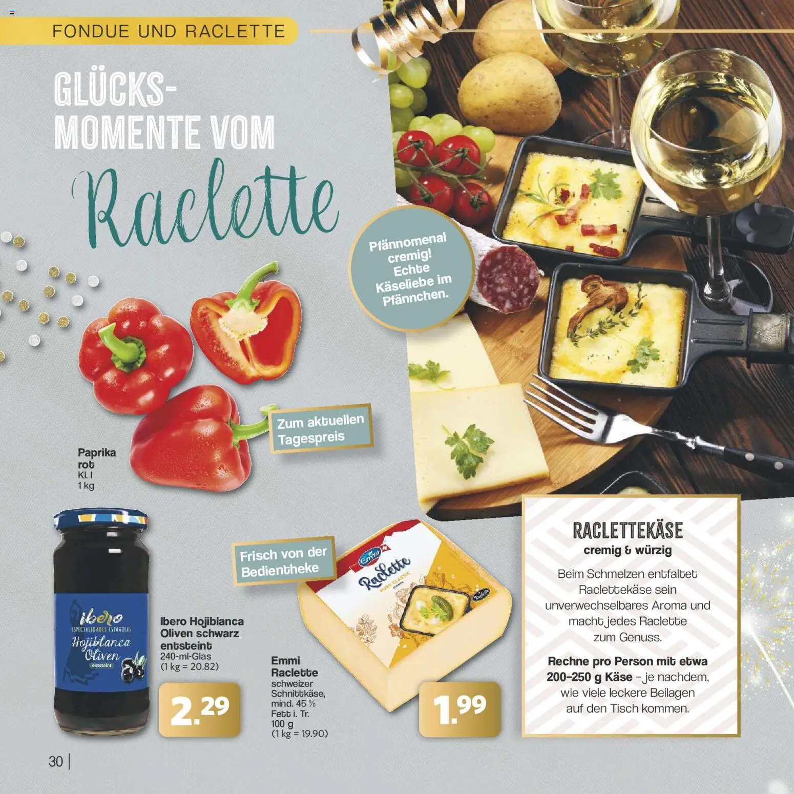Famila Nordwest - Festliche Momente – gültig ab 24.11.2025 | Seite: 30 | Produkte: Käse, Tisch, Raclette, Fondue