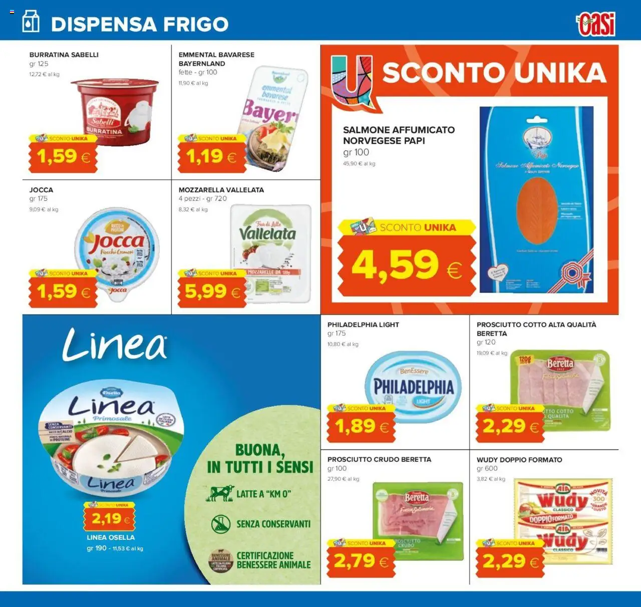 Volantino Oasi del 07.08.2025 | Pagina: 11 | Prodotti: Salmone affumicato, Prosciutto Crudo, Fiocchi, Prosciutto