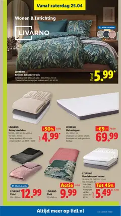 LIVARNO Jersey hoeslaken, 90-100 x 200, 140-160 x 200 of 180-200 x 200 cm *Jersey hoeslaken 90 cm. Actie-prijzen variëren van €4.99 - €8.99. - Voorbeeld van een folder van Lidl, geldig van 20.04.2026 | Pagina: 40