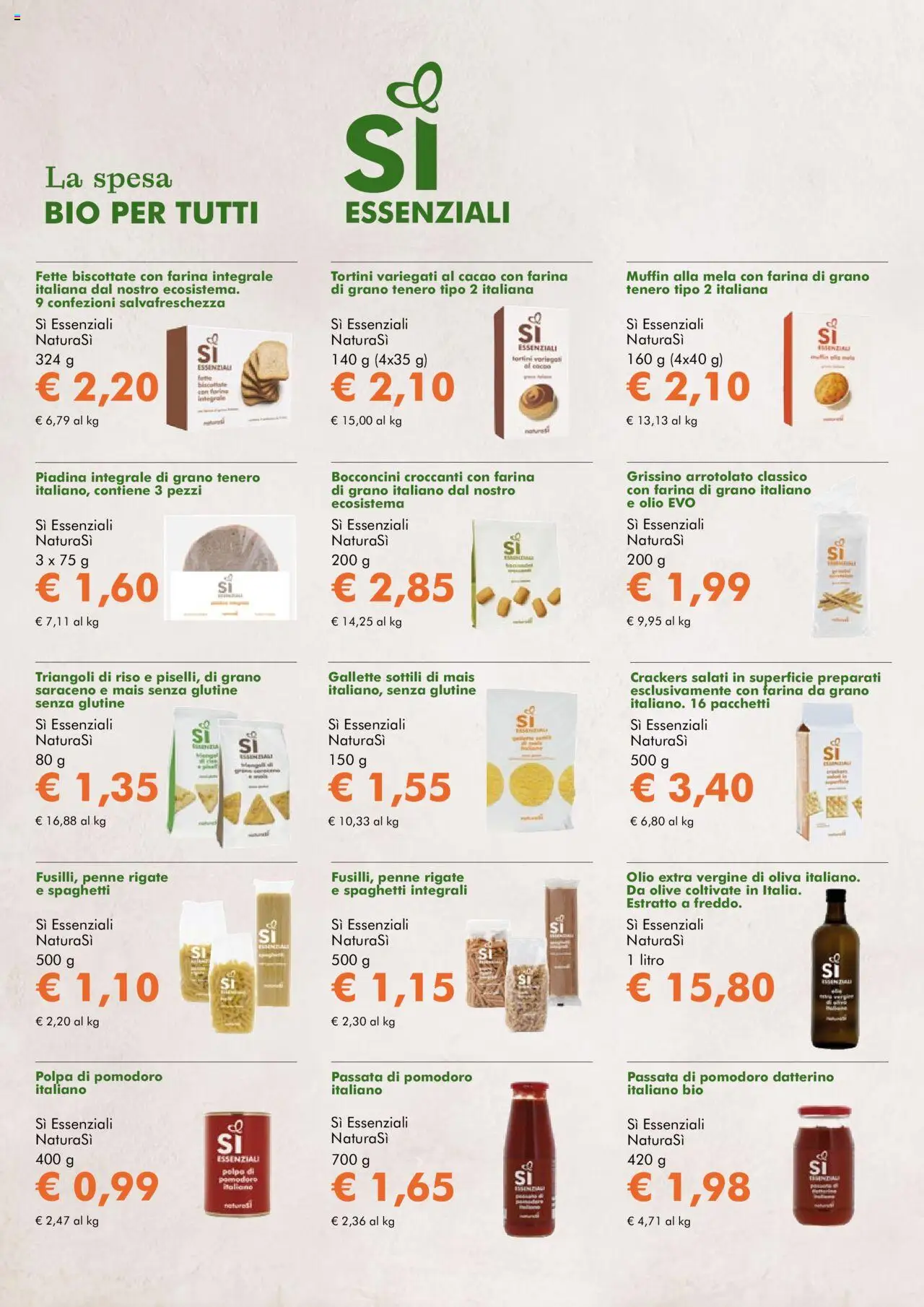 Volantino Natura Sì del 27.08.2025 | Pagina: 3 | Prodotti: Farina, Gallette, Muffin, Piadina