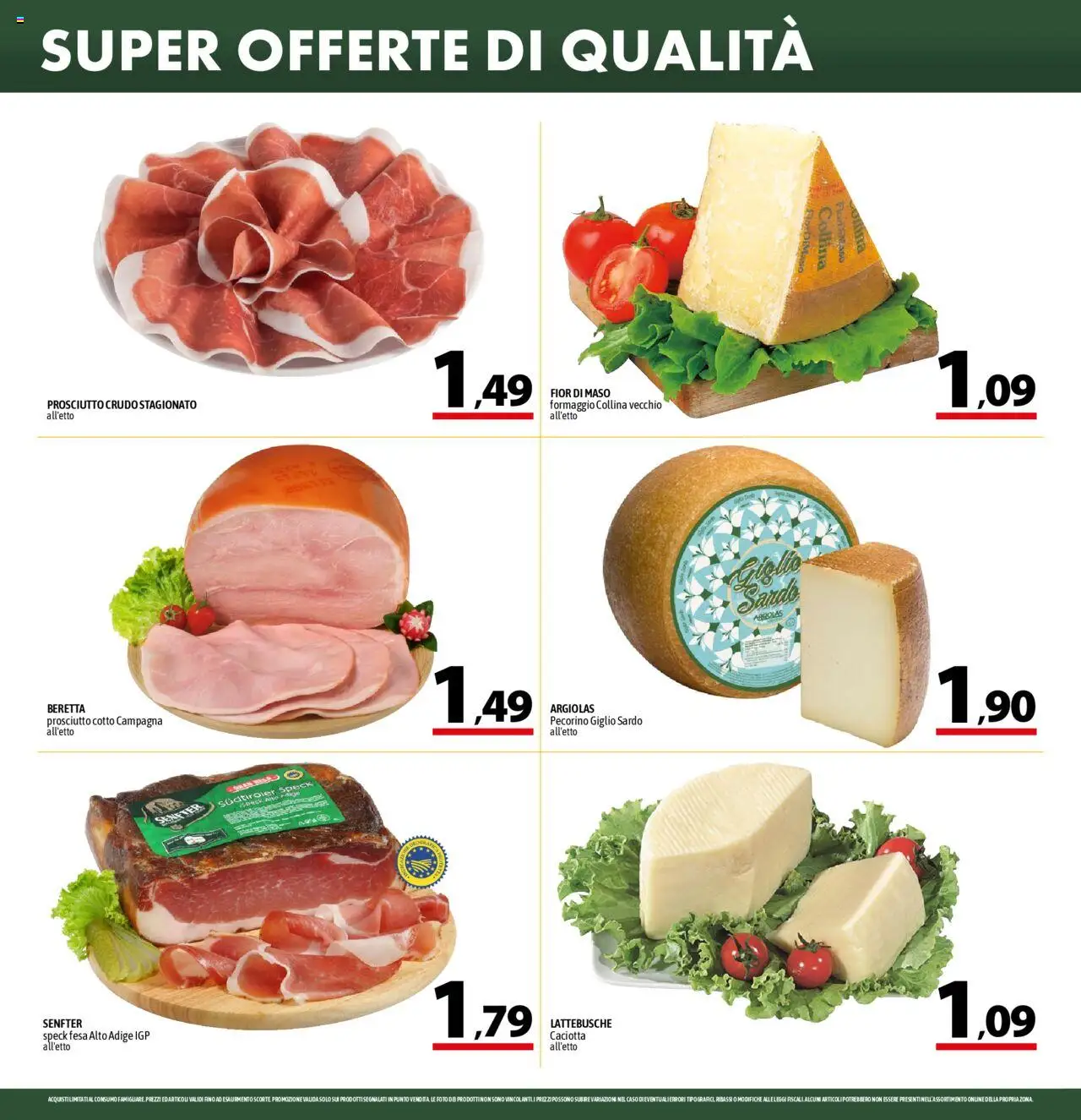 Volantino A&O del 16.10.2025 | Pagina: 4 | Prodotti: Prosciutto Crudo, Prosciutto Cotto, Formaggio, Pecorino