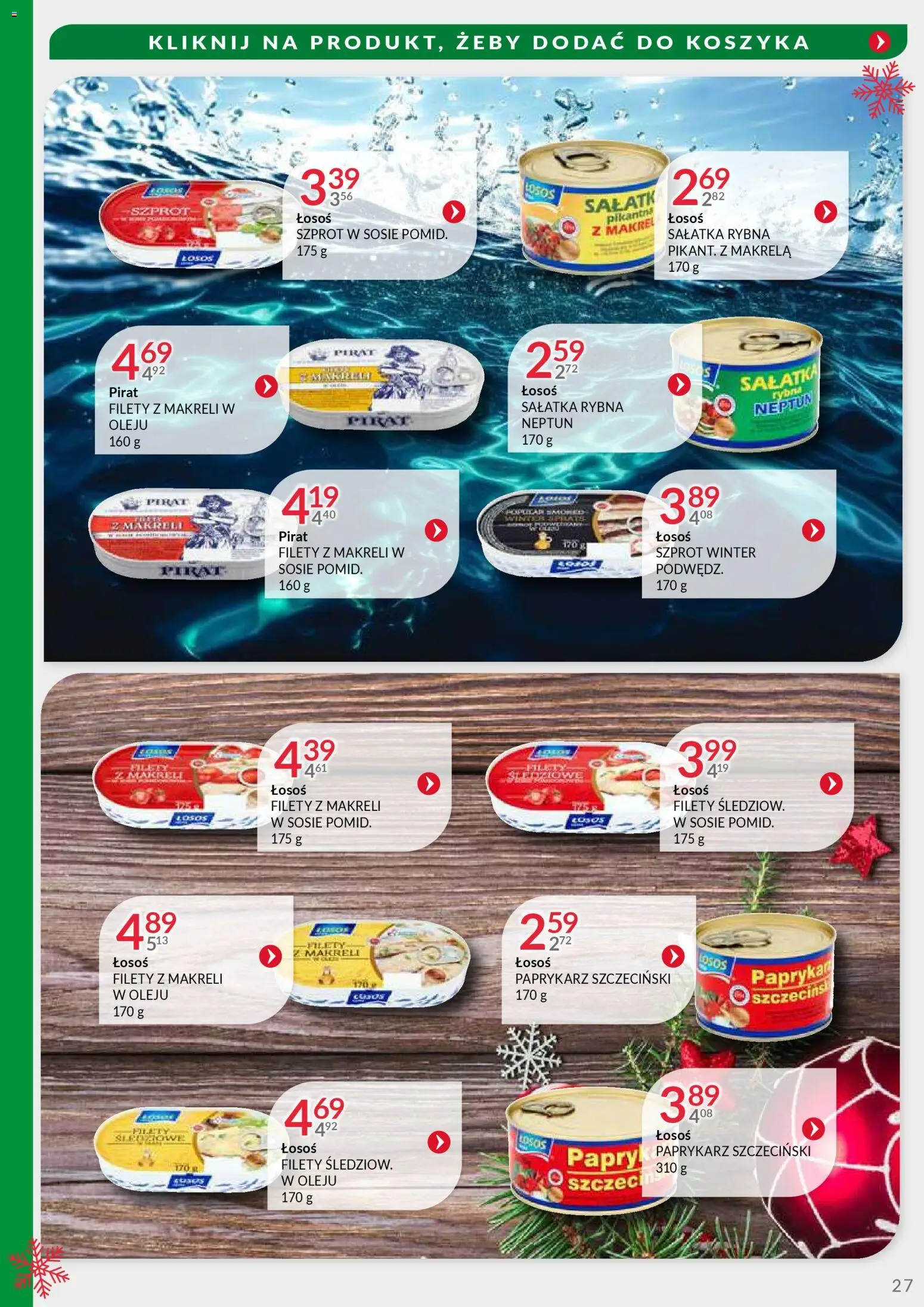 Eurocash Gazetka - Oferta Handlowa MR Południowy Wschód od 24.11.2025 | Strona: 27 | Produkty: Rybna, Makrela, Łosoś, Sałatka