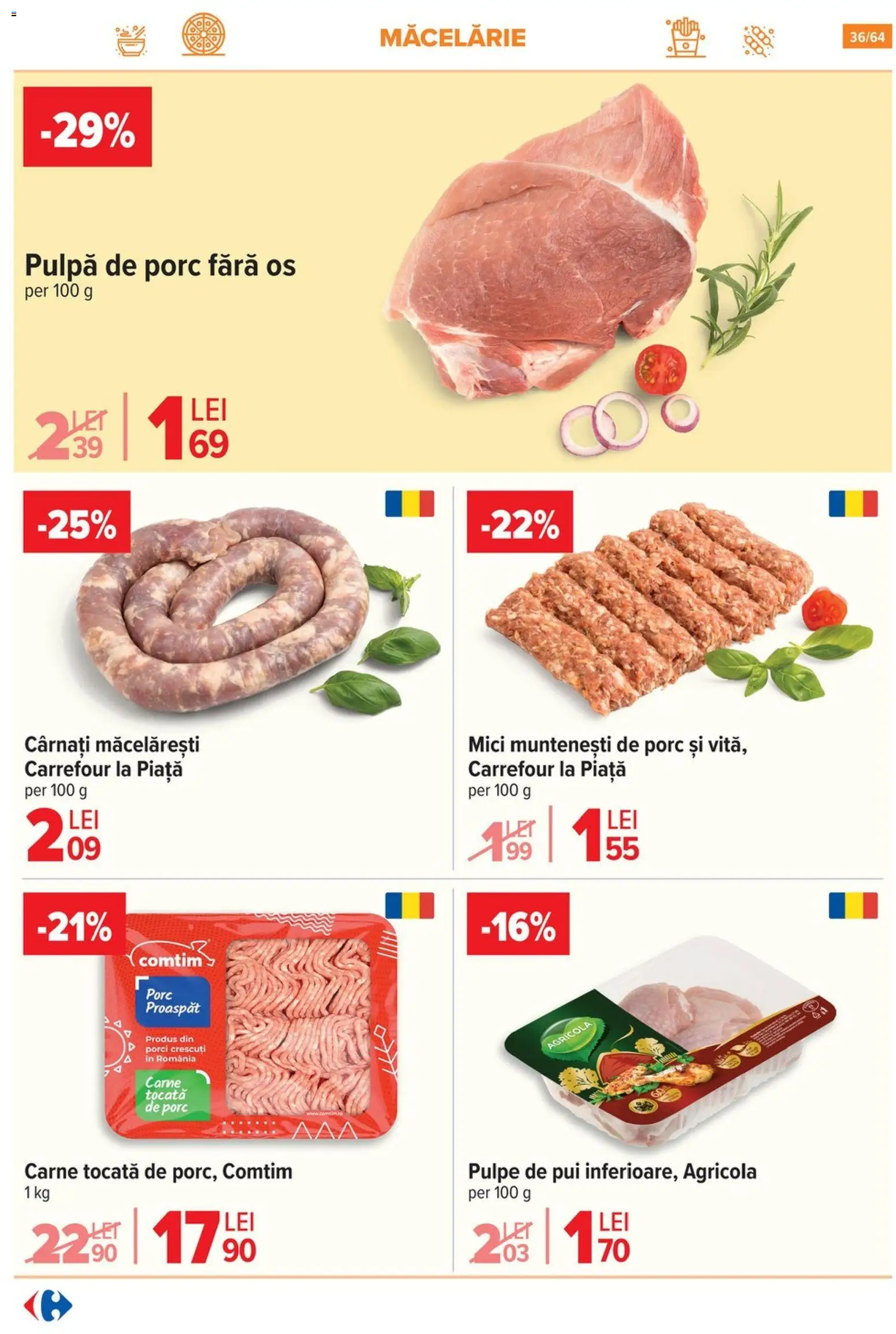 Noul catalog Carrefour – valabil de la 29.10.2025 | Pagină: 39 | Produse: Hacıyatmaz Kedi Oyuncağı, Mici, Carne tocată, Cârnați