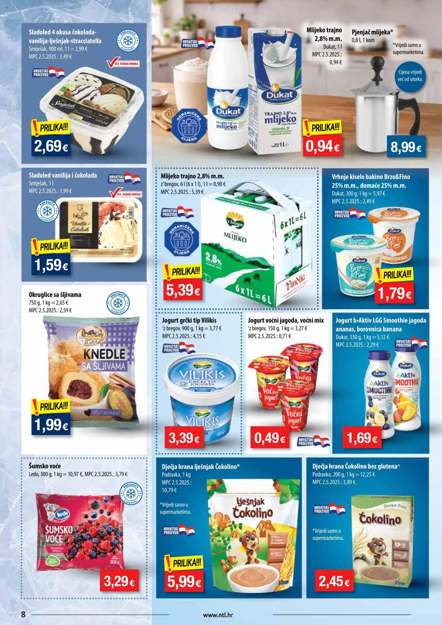NTL katalog | vrijedi od 28.01.2026 | Stranica: 8 | Proizvodi: Jogurt, Lješnjak, Sladoled, Voće