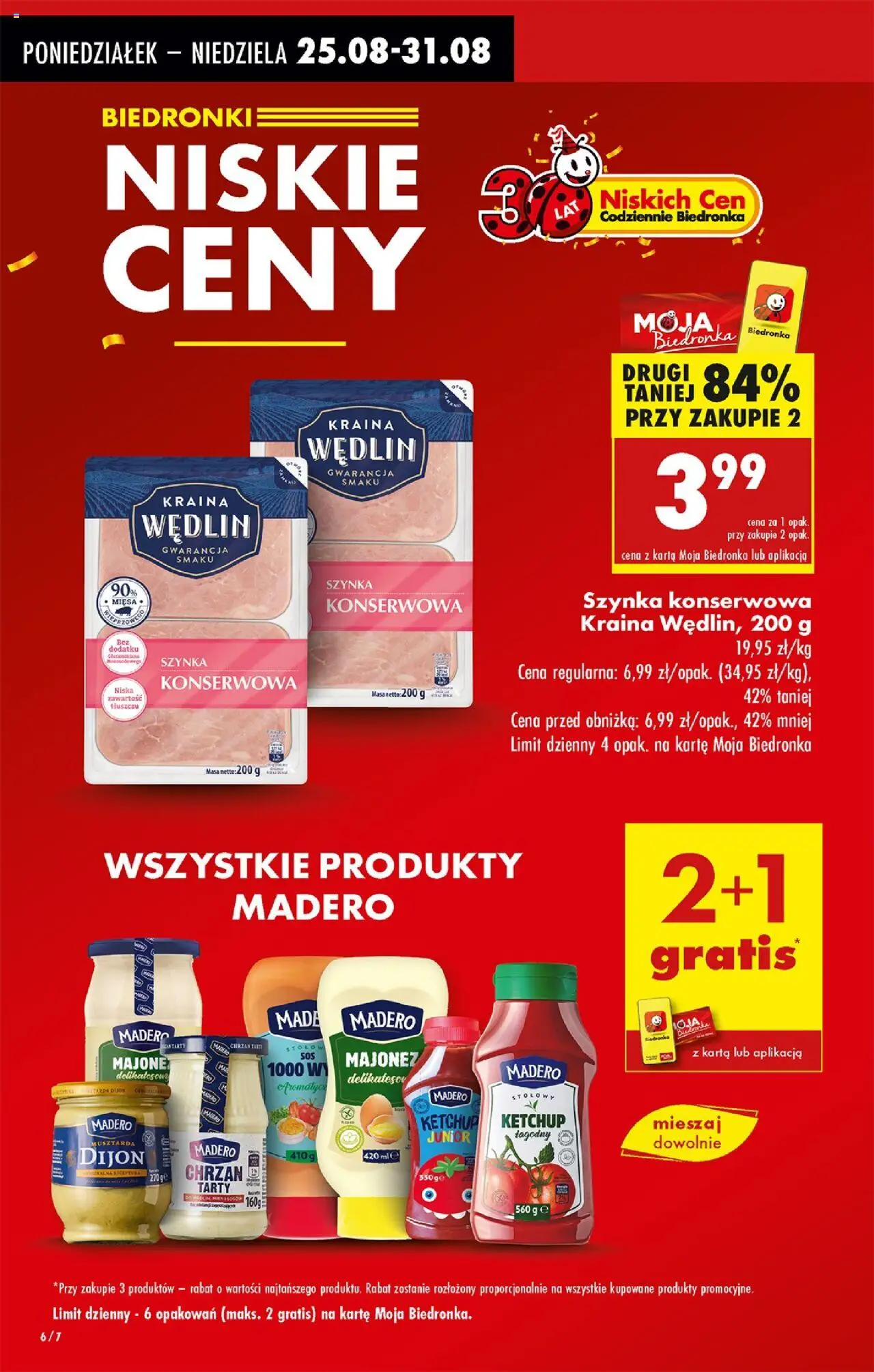 Biedronka gazetka od 25.08.2025 | Strona: 8 | Produkty: Karta, Ketchup madero, Majonez, Sos